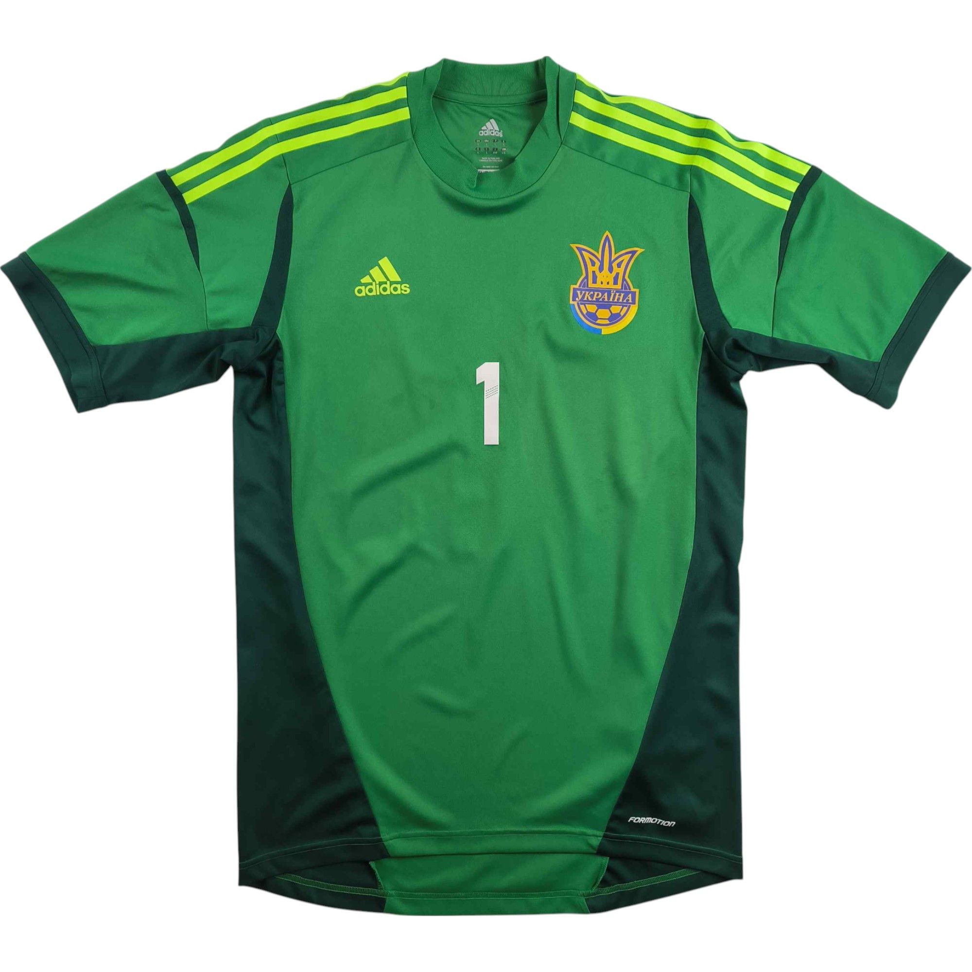 Adidas Ukraine 2011-13 Adidas GK#1 Formotion football jersey size L Size US L / EU 52-54 / 3 - 1 Thumbnail