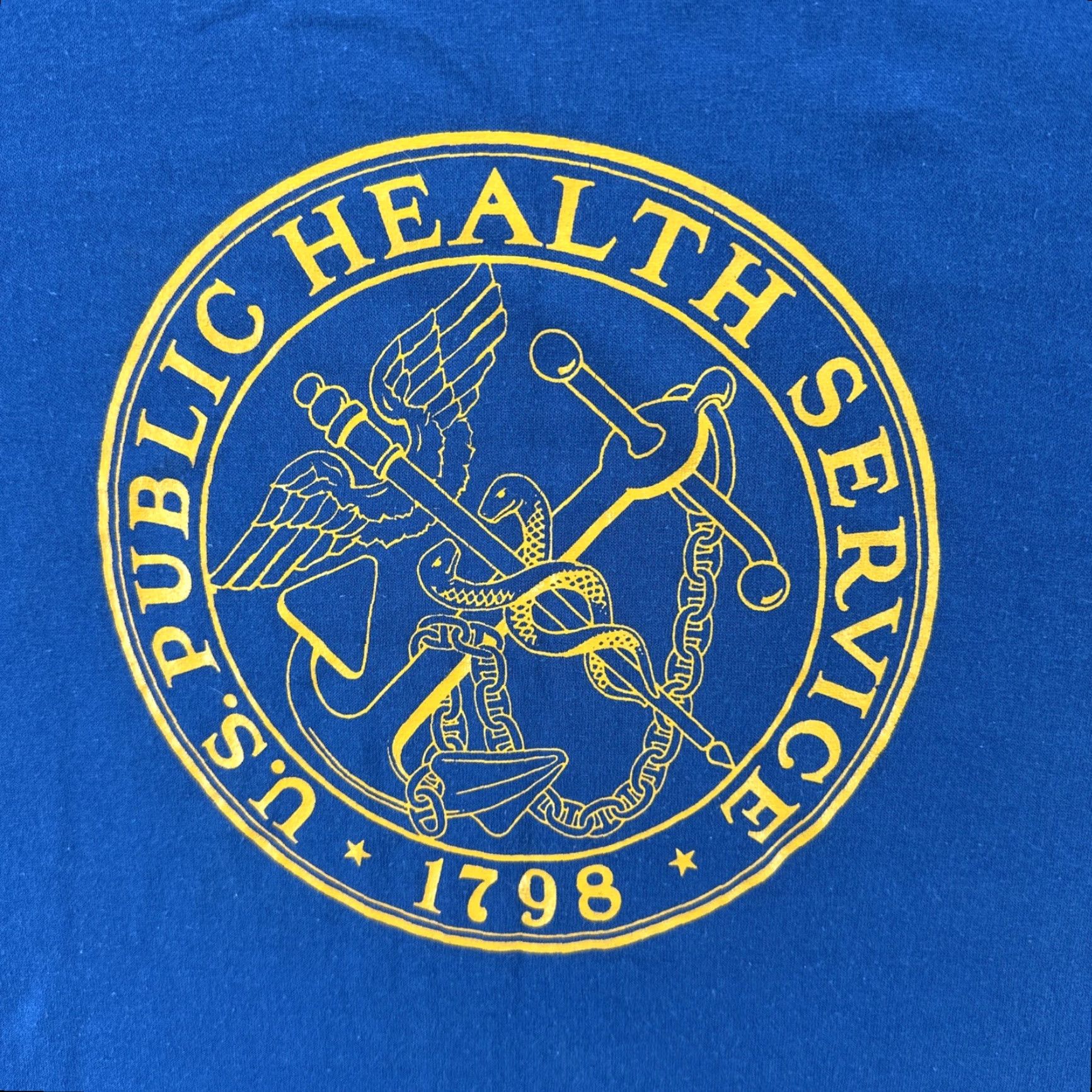 Jerzees VINTAGE Jerzees T-Shirt USA Public Health Service Blue Single Stitch Crew Neck Short Sleeve L Men Size US L / EU 52-54 / 3 - 6 Thumbnail
