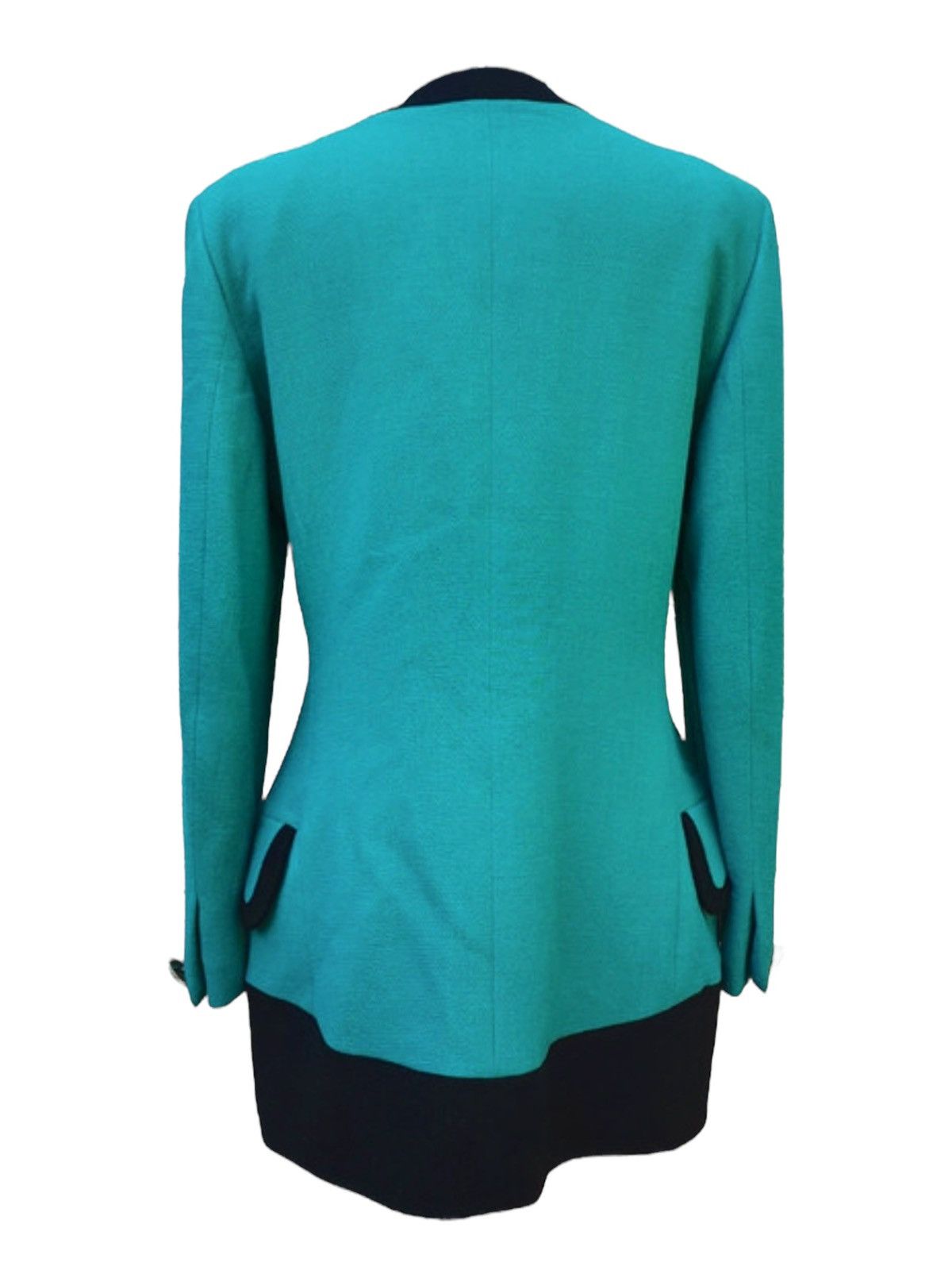 Versace Gianni Versace Couture Turquoise Black Wool Blazer Size M / US 6-8 / IT 42-44 - 2 Thumbnail