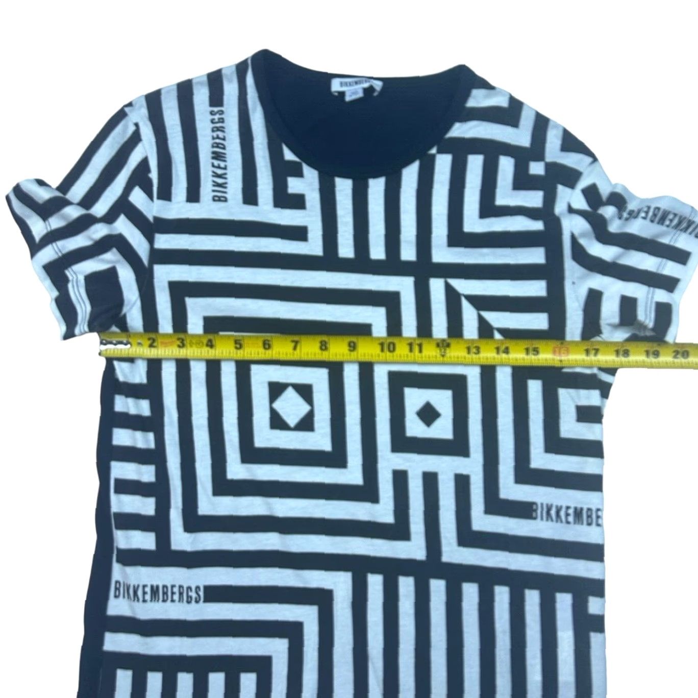 Bikkembergs Shirt Men's Small Black/White Cotton Short Sleeve T-Shirt Italy