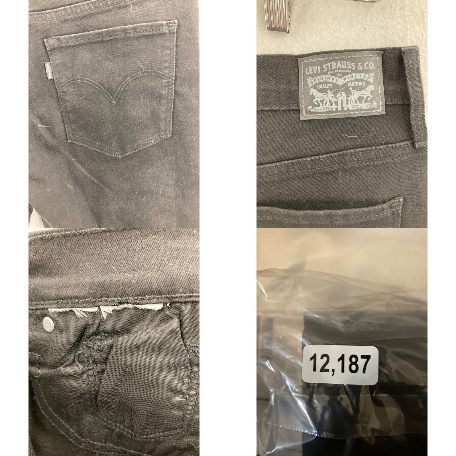 Levi's LEVI'S Levi Strauss Jeans Womens Skinny 30x29 Black Denim Stretch Mid Rise 5-Pocket Regular Clothing Men? Size 30" / US 8 / IT 44 - 8 Thumbnail