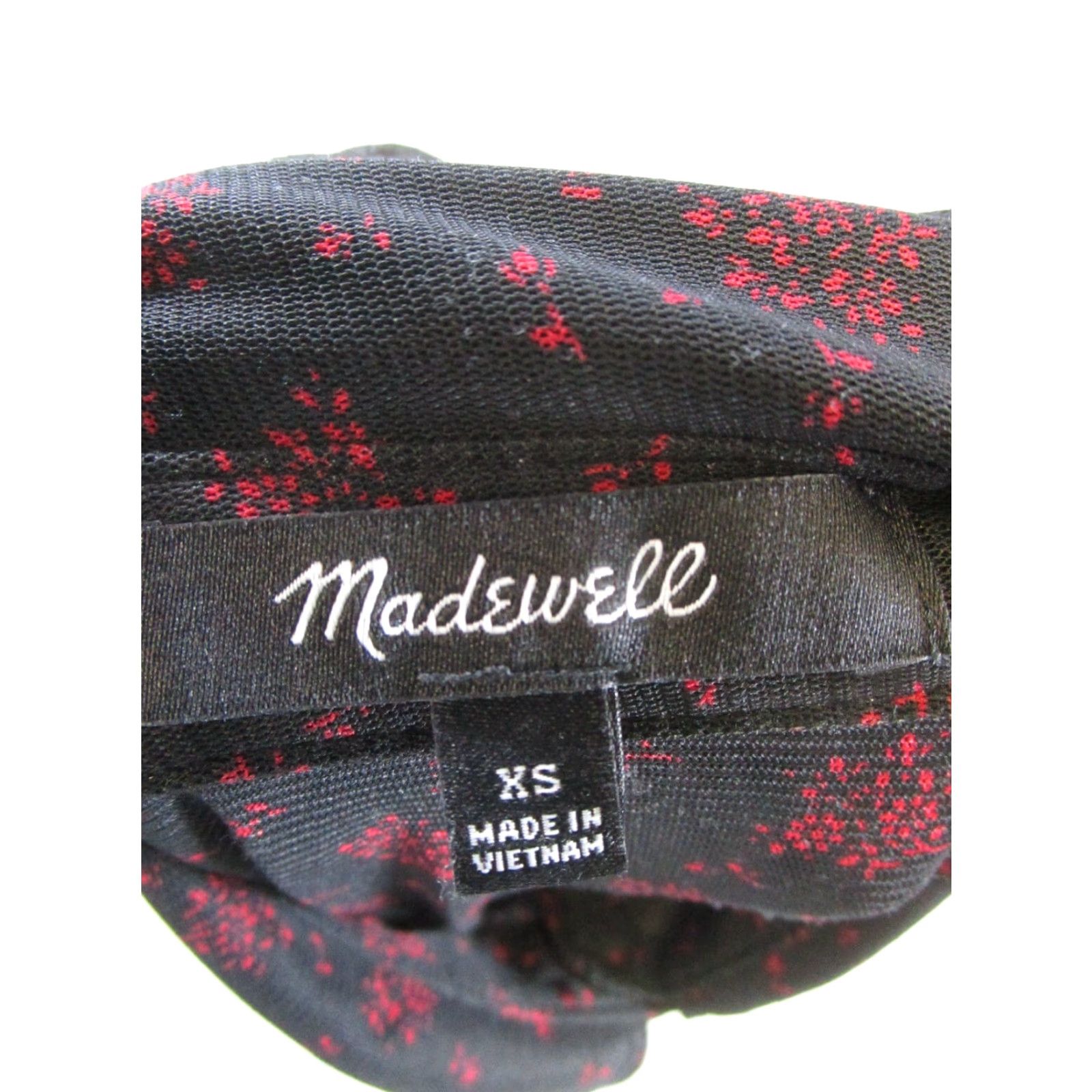 Madewell Madewell Shirt Womens XS Black Red Floral Button Up Blouse Size XS / US 0-2 / IT 36-38 - 3 Thumbnail