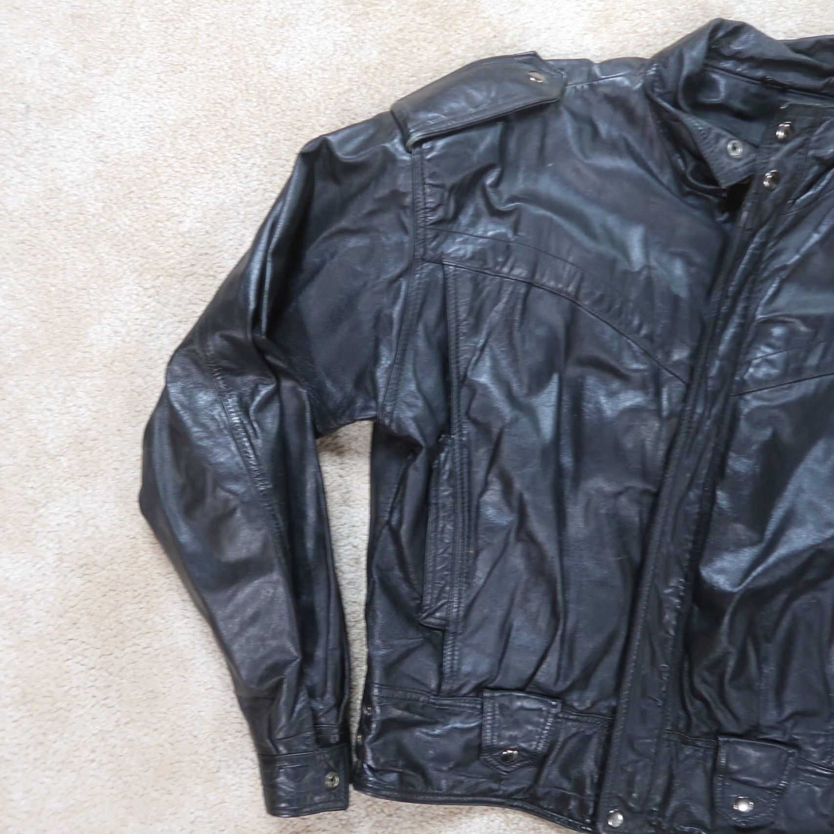 Vintage VINTAGE Chia Leather Jacket Men's L Overcoat Coat Full Zip Insulated Nylon Lining Casual Motorcycle 90s Mens Brown Size US L / EU 52-54 / 3 - 2 Thumbnail