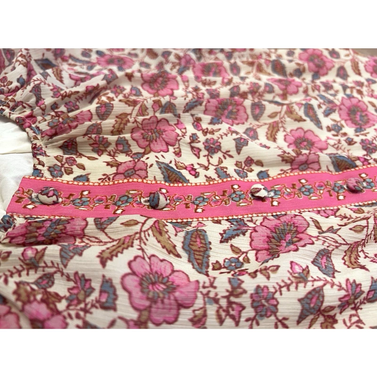 Pinko VINTAGE Sezane Dress Merida in Pink Floral Print Midi Dress 40 Size S / US 4 / IT 40 - 4 Thumbnail