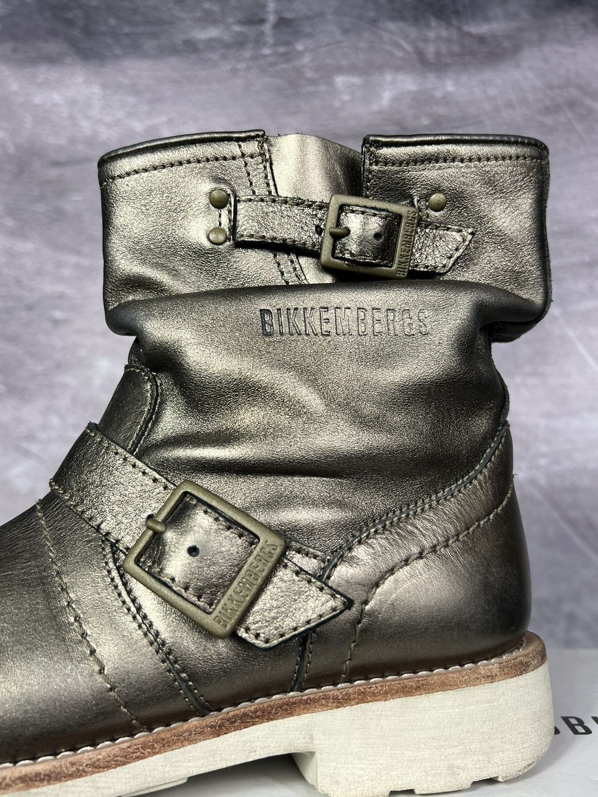 Dirk Bikkembergs Dirk Bikkembergs Archival Crumpled Gold Engineered Boots Size US 5 / EU 37 - 7 Thumbnail