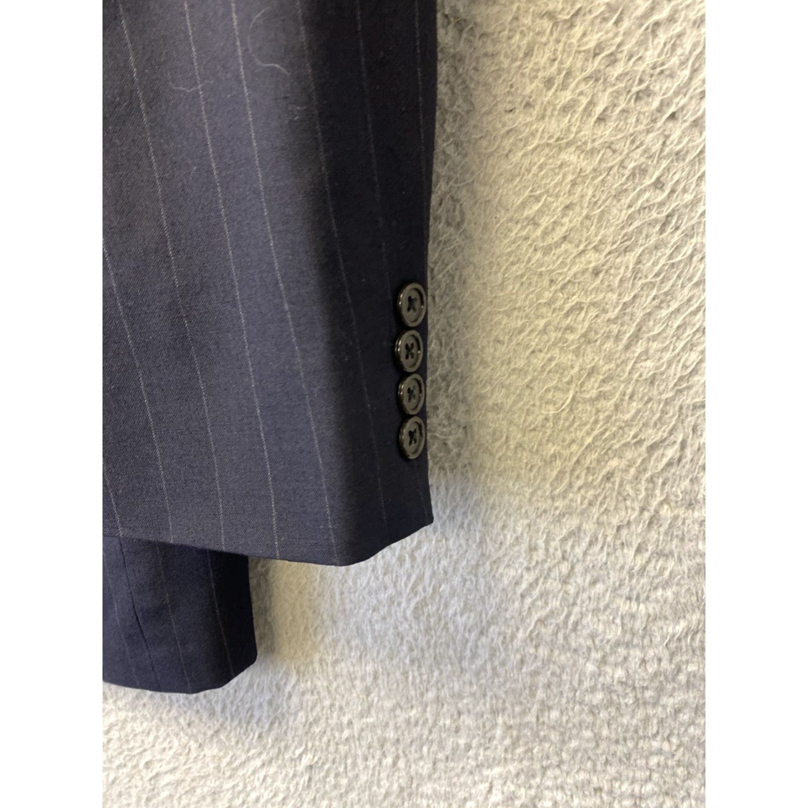 VINTAGE Kilgour French Stanbury Mens Wool Navy Striped Blazer Jacket 40R Regular Men's