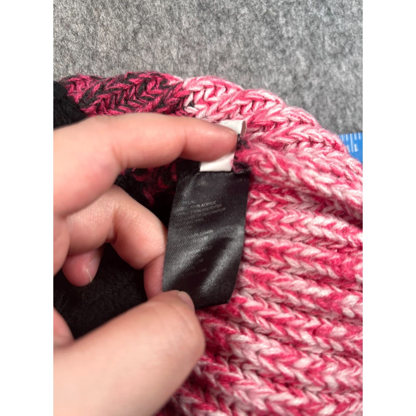 Beanie Beanie Women One Size Pink Black Knit Acrylic Polyester Lined Ski Pom Hat/Cap Modern Outdoor Ski Girls Womens