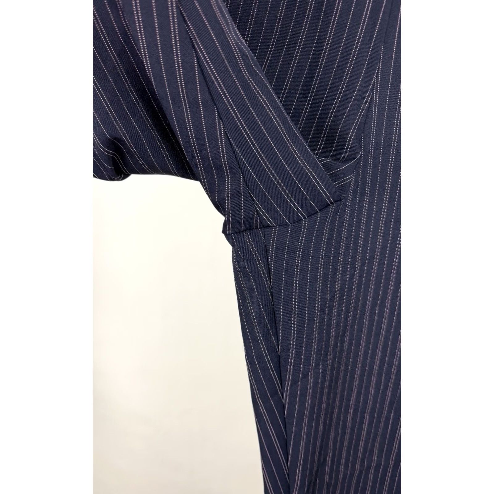 Vintage VINTAGE Womens Pants Narrow Navy Blue Pinstripe High Waist 90s Stretch Relaxed Straight 26x27 XS S? Size 28" / US 6 / IT 42 - 4 Thumbnail