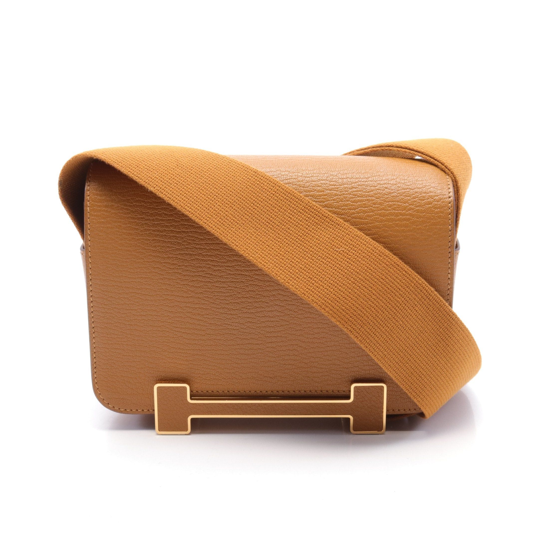 Hermes Hermes Geta Caramel Shoulder Bag Chevre Myzore Goatskin Brown Gold Hardware B Stamp Size ONE SIZE - 1 Thumbnail