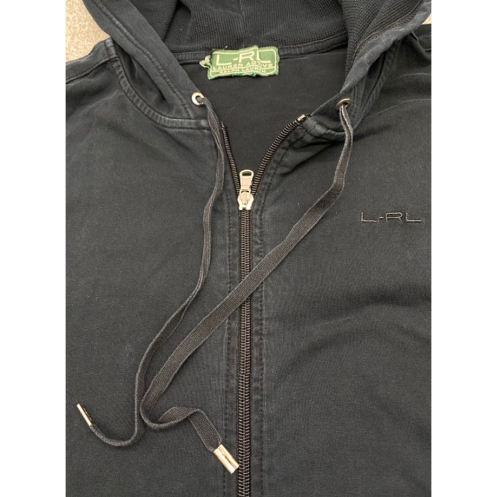 Ralph Lauren VINTAGE Ralph Lauren Active T-Shirt Hoodie Men's XL Drwastring Long Sleeve Black 5557 Size US XL / EU 56 / 4 - 4 Thumbnail