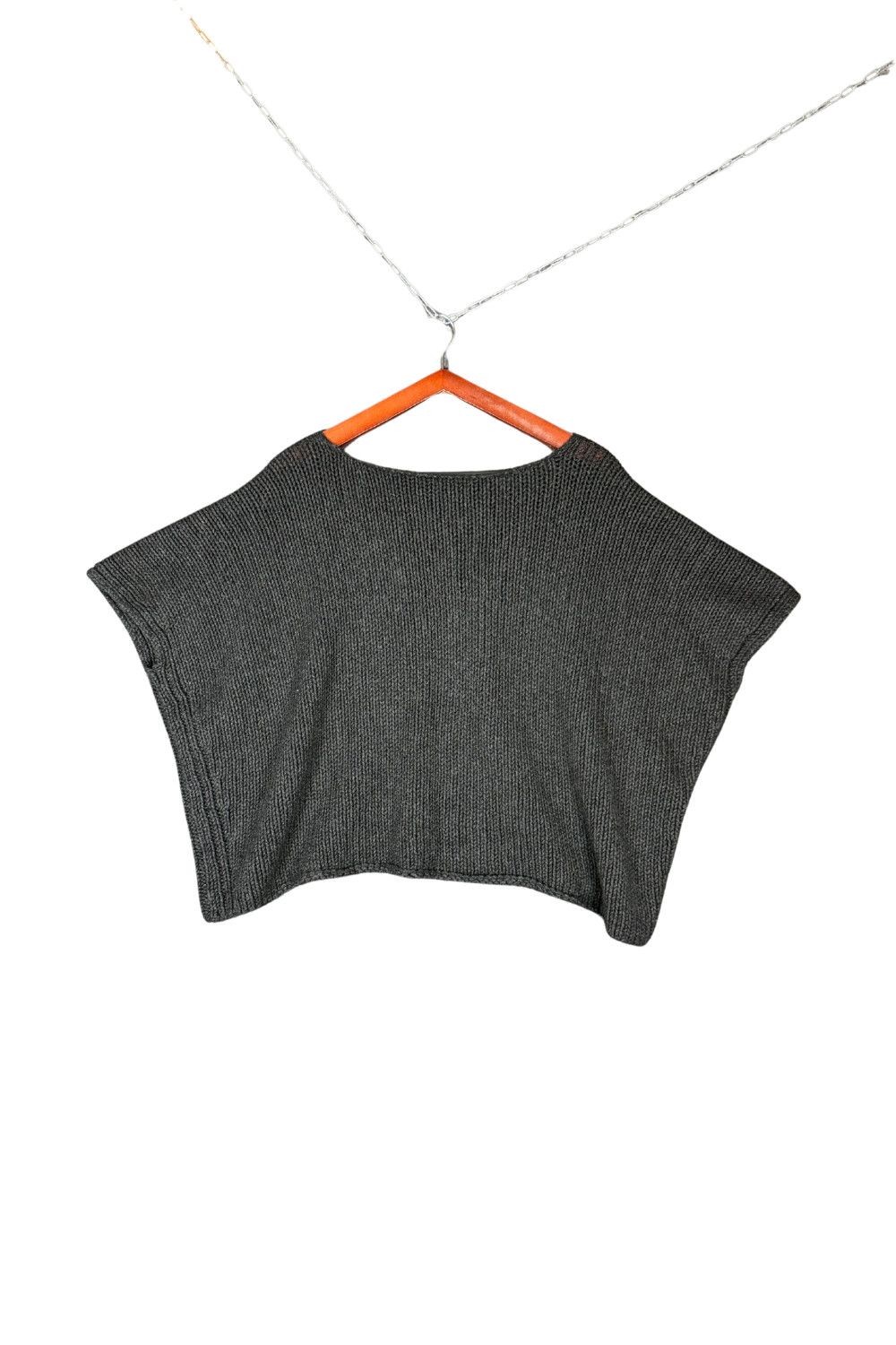 Ralph Lauren Black Label Ralph Lauren 100% Merino Wool Cropped Knit Sweater Charcoal Size M / US 6-8 / IT 42-44 - 2 Thumbnail