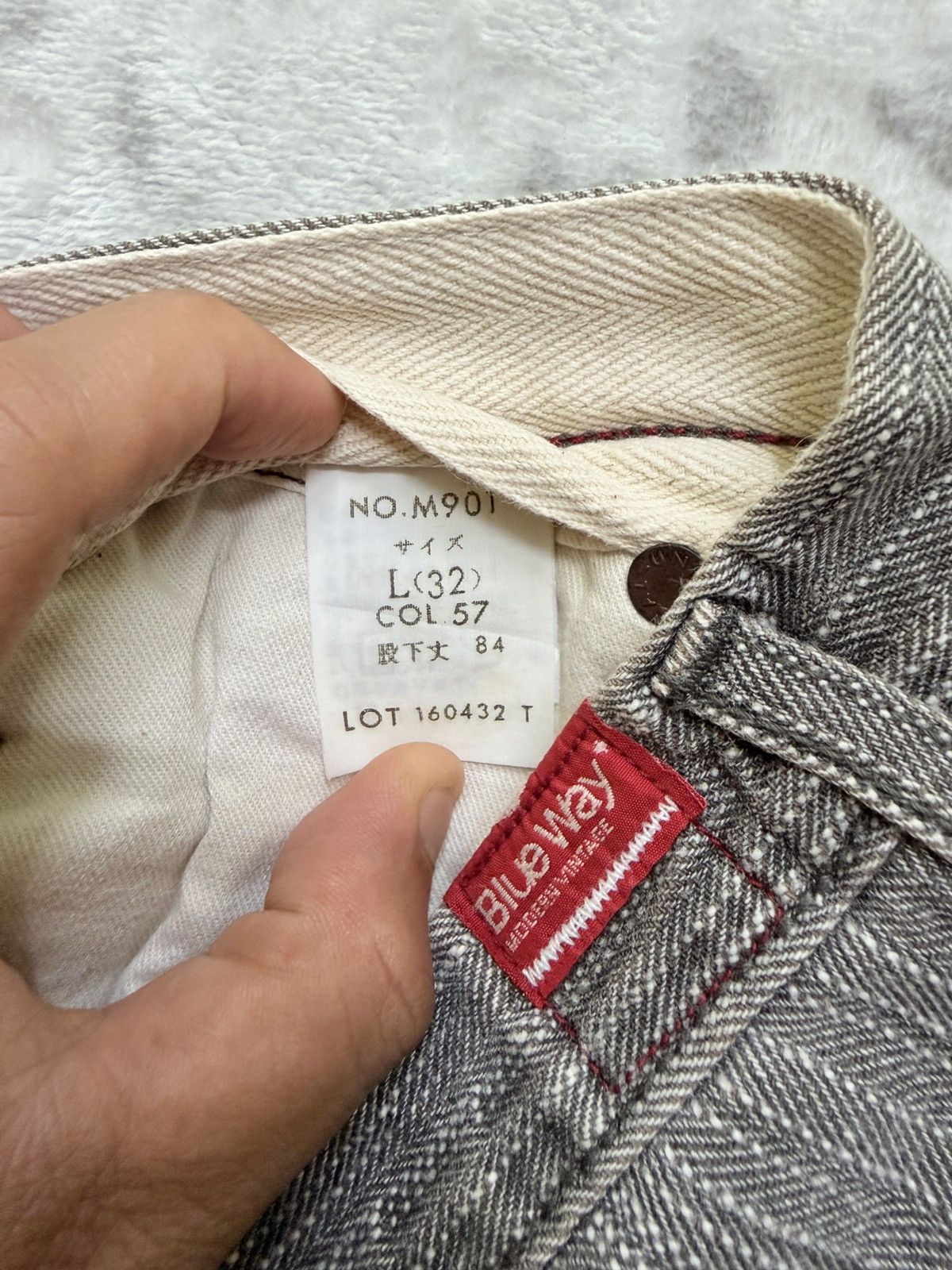 Kapital Vintage Blue Way Modern Hickory Stripe Straight Cut Denim Size US 30 / EU 46 - 16 Thumbnail