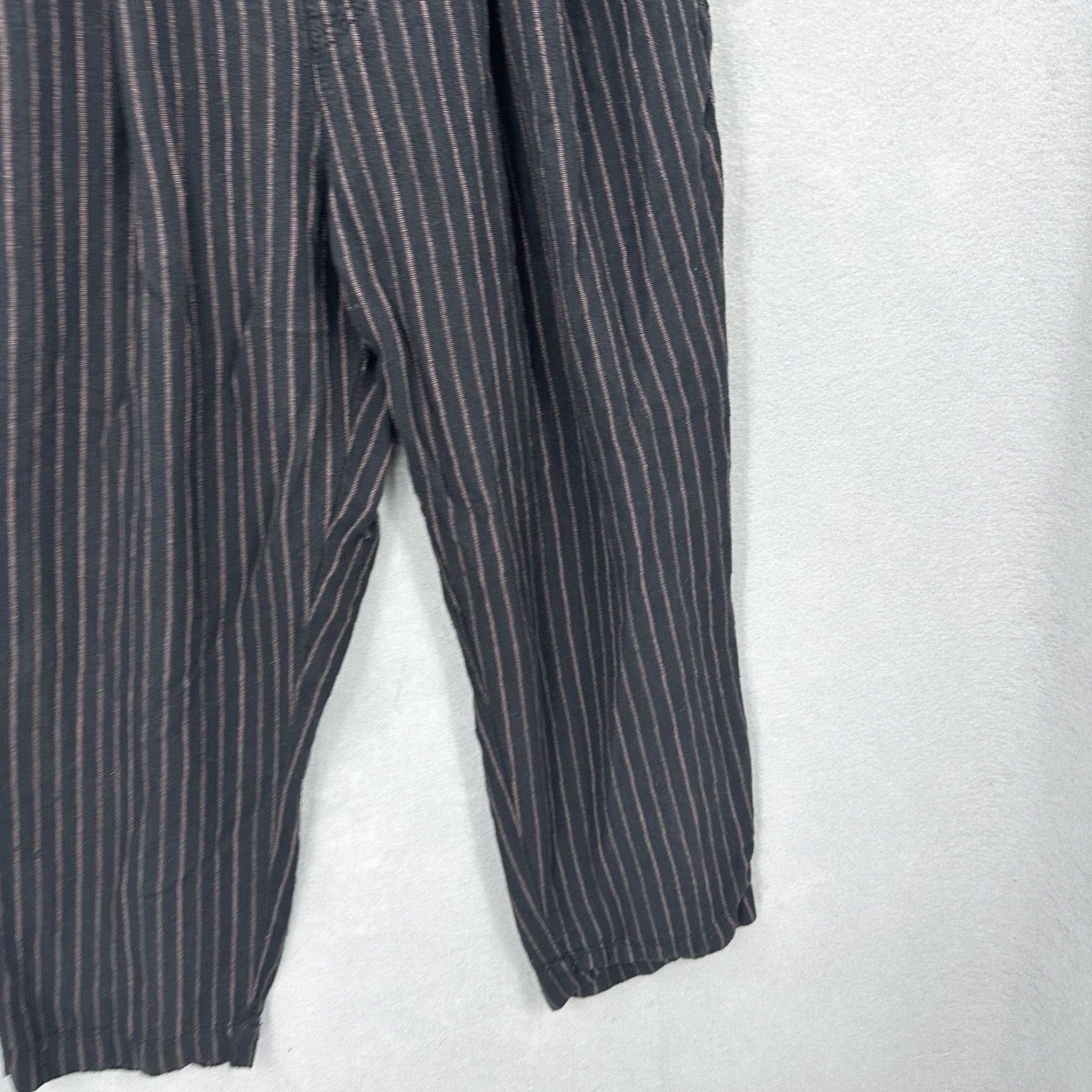 Anthropologie Anthropologie Black Striped Linen Blend Wide Leg Capri Pants Womens XS Size 26" / US 2 / IT 38 - 5 Thumbnail