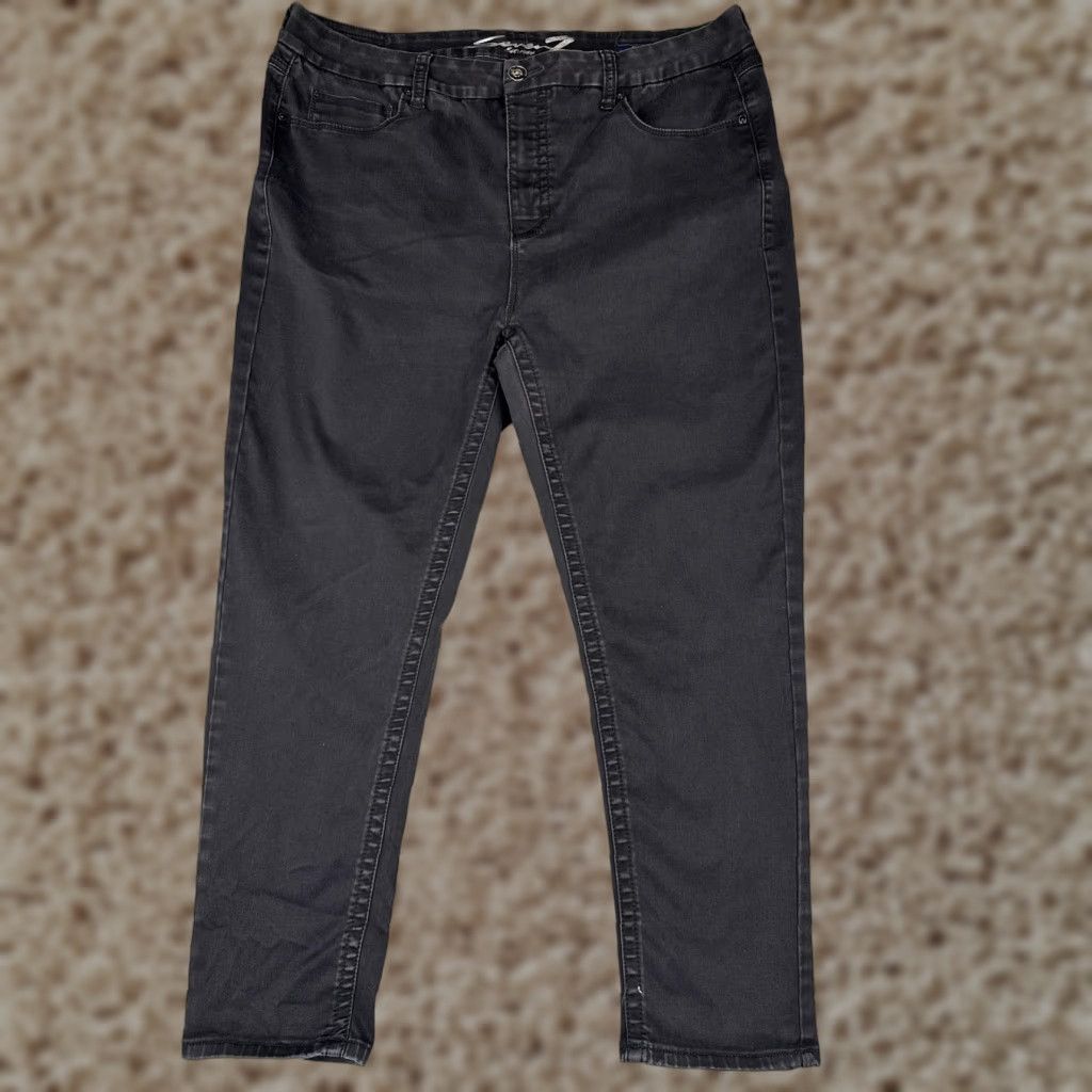 Vintage Seven7 Jeans Skinny Fit Womens 40x29 Black Denim Five Pocket Zip Plus Size 5-Pocket Design Charcoal Wash Denim Pants Stretch Size 42" / US 20 - 1 Thumbnail
