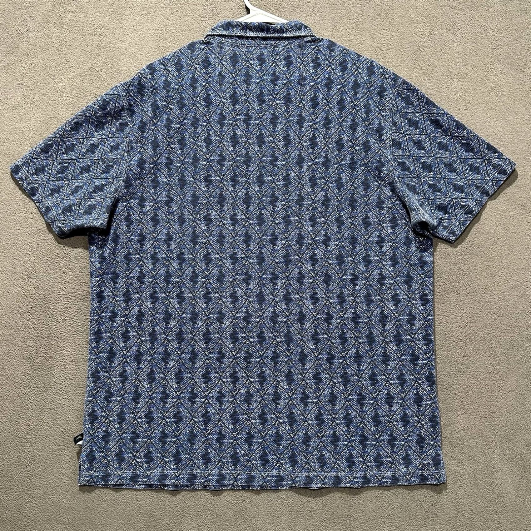 Tommy Bahama Tommy Bahama Island Zone Polo Shirt Mens XL Blue Geometric Print Beach 37.5 Tech Size US XL / EU 56 / 4 - 2 Thumbnail