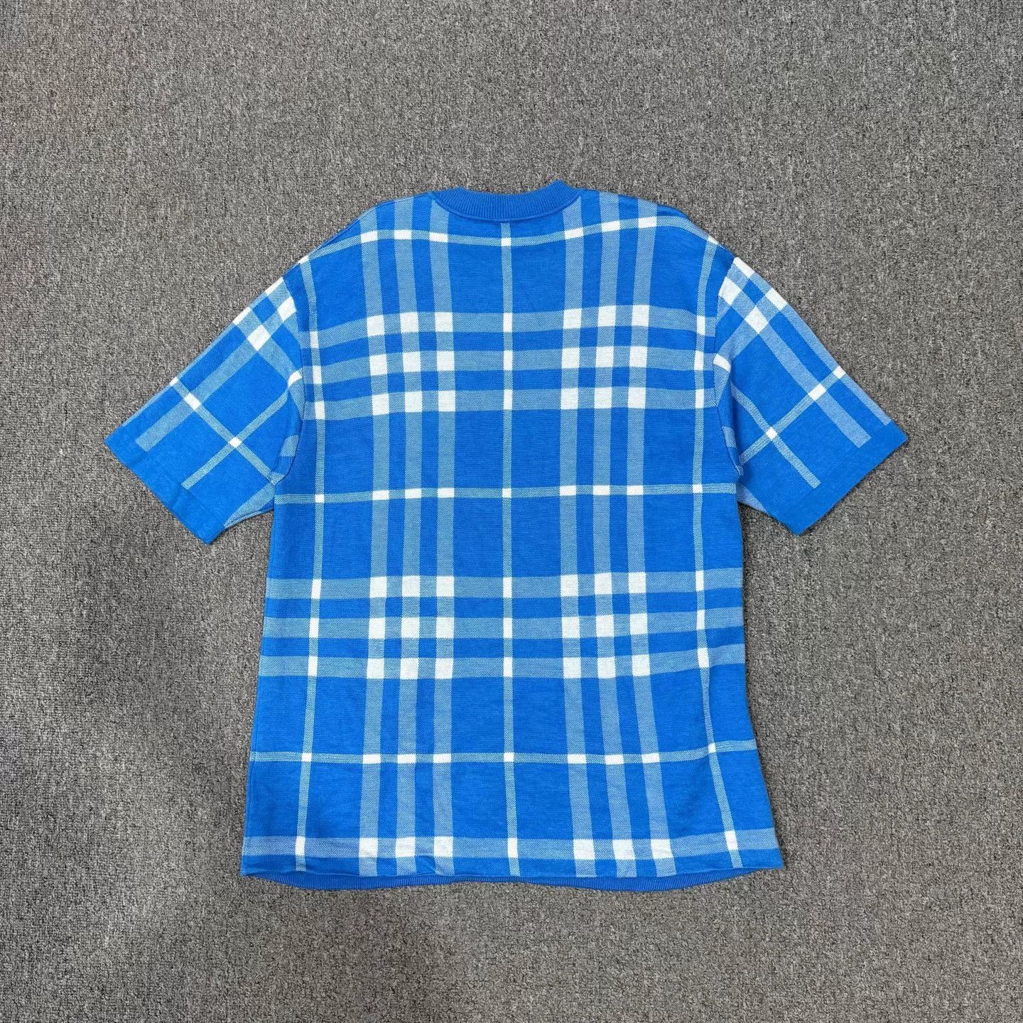 Burberry Burberry Blue Check Knit Short-Sleeve L Size US L / EU 52-54 / 3 - 2 Thumbnail