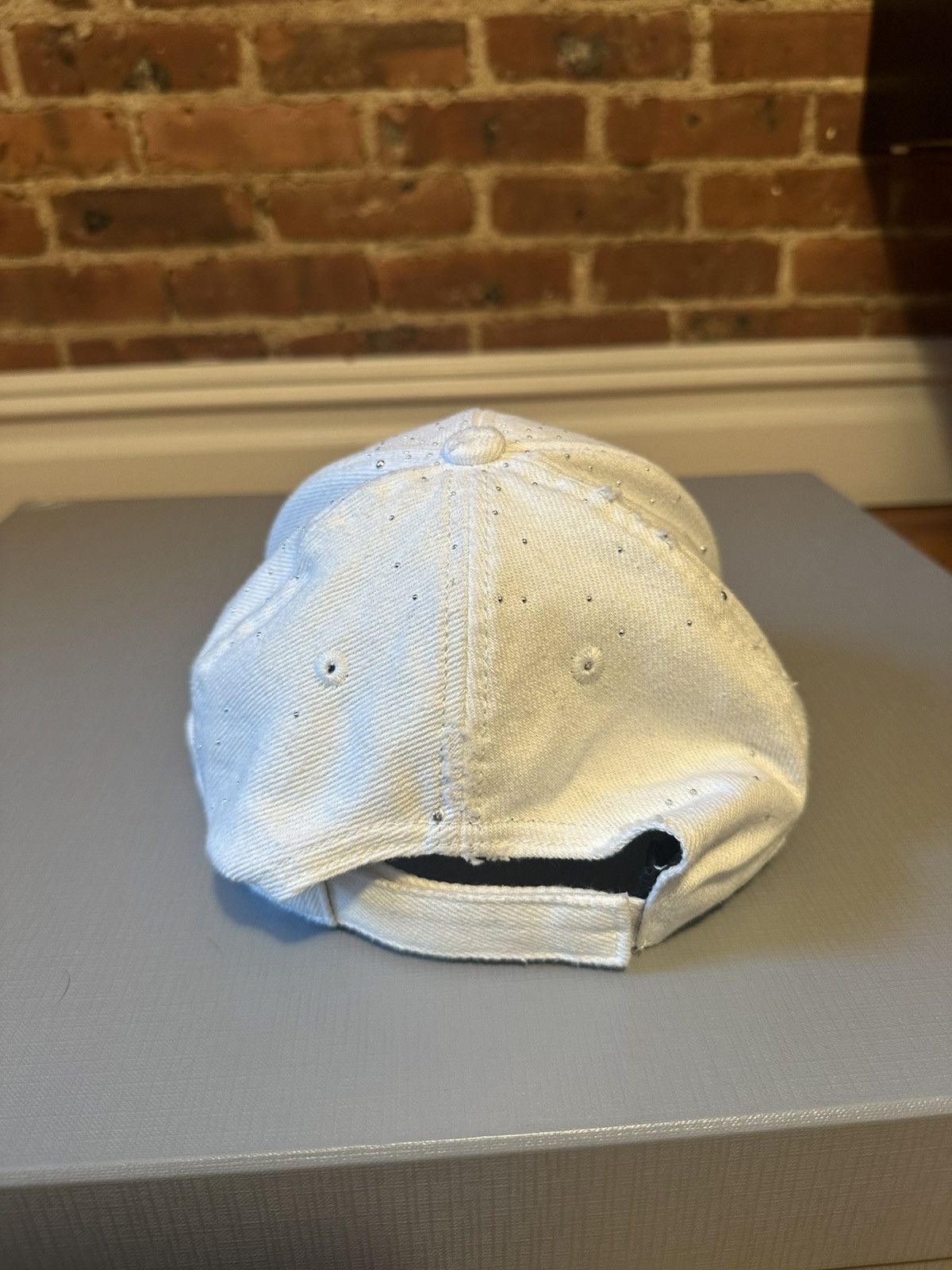 Martine Rose SS/24 Runway Studded MR Logo Distressed Hat Size ONE SIZE - 3 Thumbnail