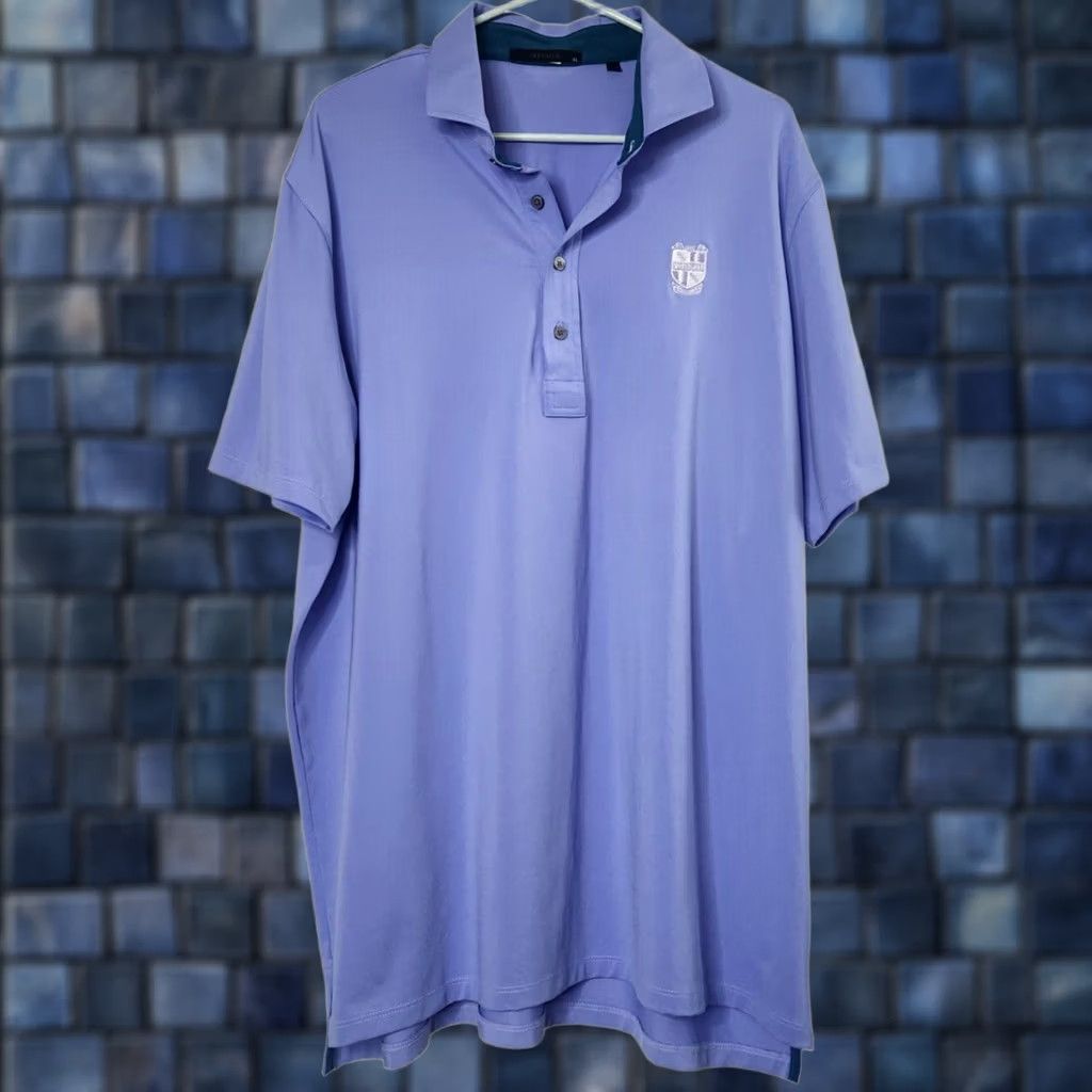 Vintage Greyson Polo Shirt Golf/Polo Men XL Blue Solid Short Sleeve Stretch 90% Polyester 10% Spandex Size US XL / EU 56 / 4 - 1 Thumbnail