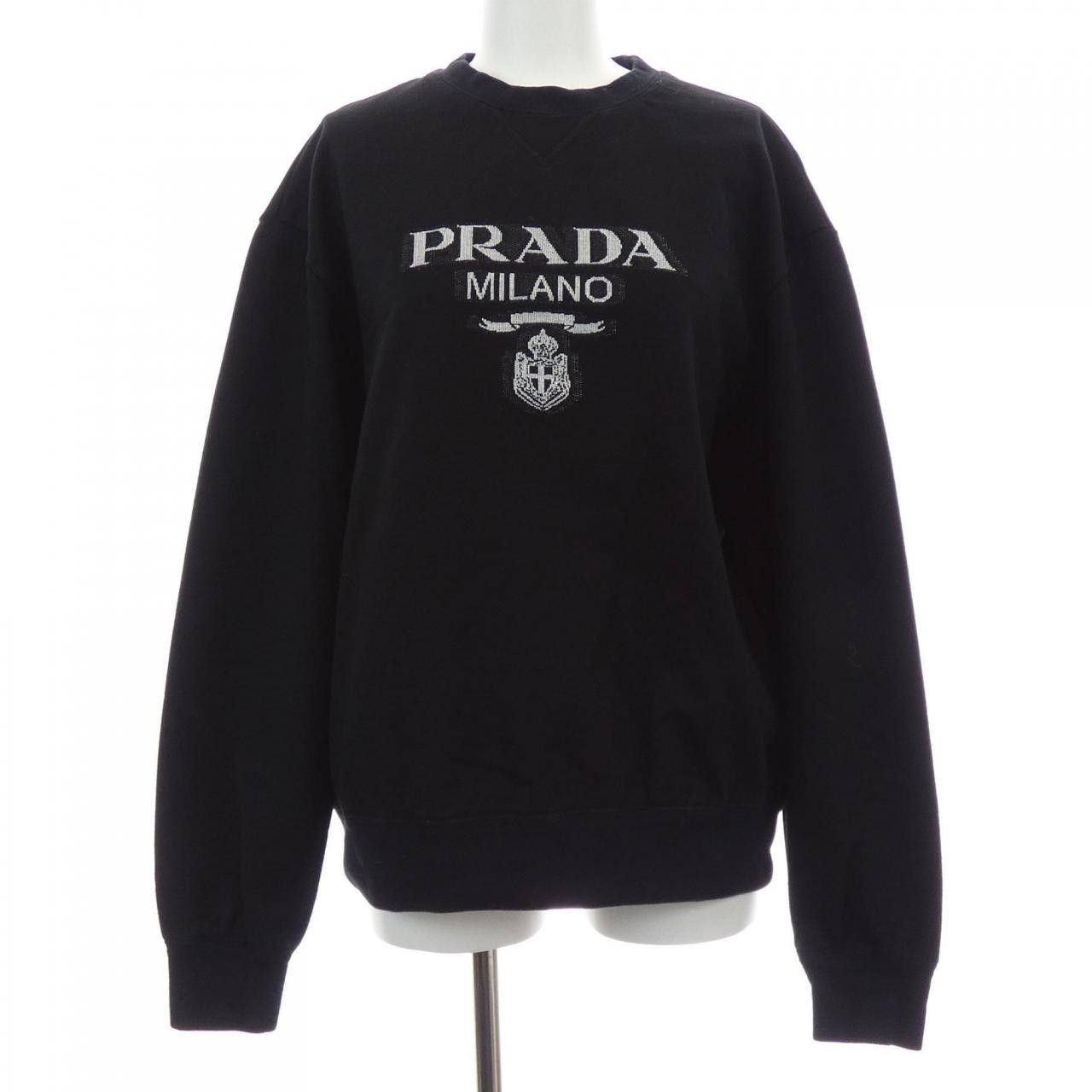 Prada Prada Prada Lettering Logo Sweatshirt Textile Sweatshirts & Hoodies UJL148 S202 1Y13 DUTY FREE for USA Size ONE SIZE - 1 Thumbnail