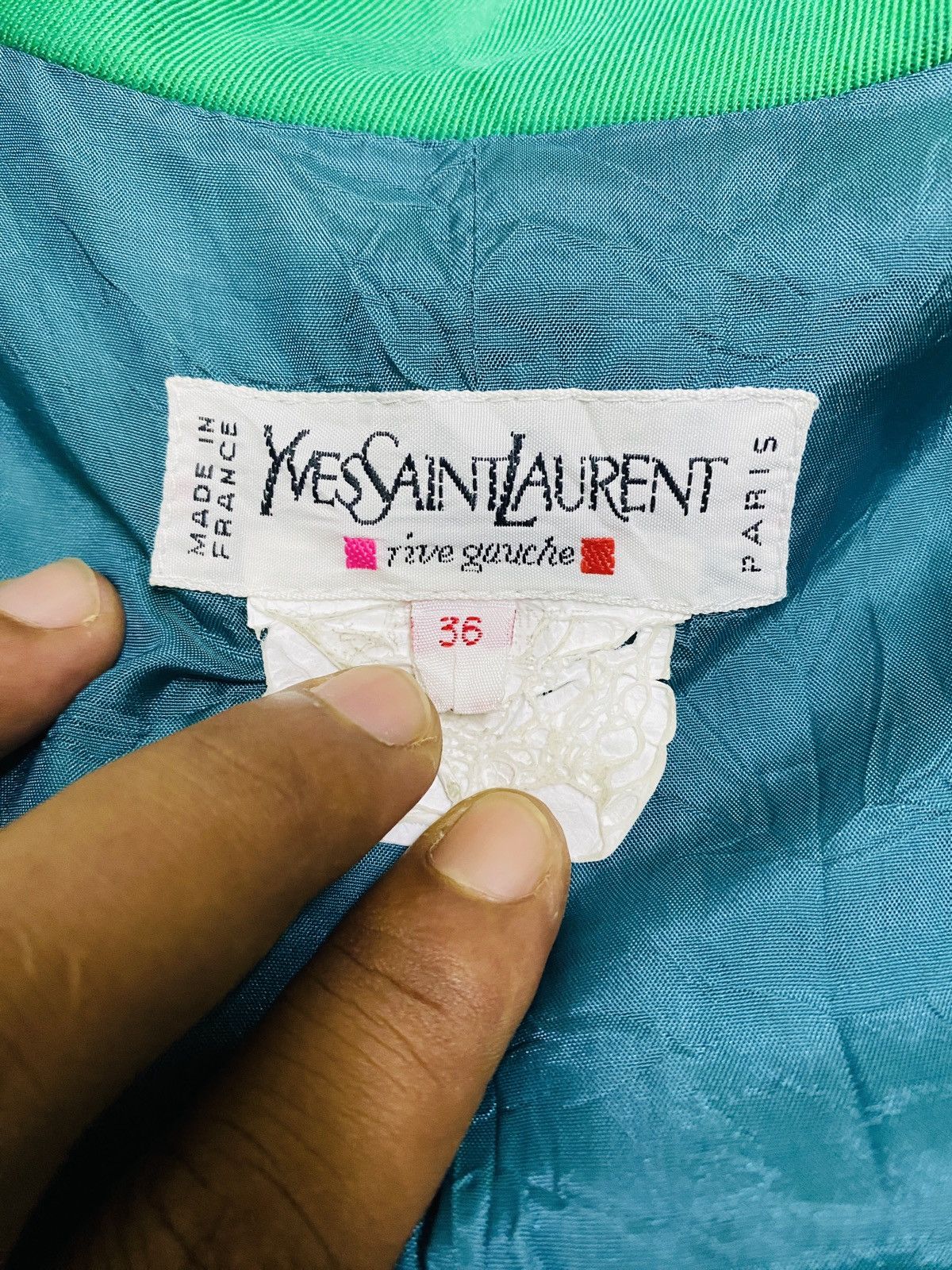Vintage × Yves Saint Laurent (L) VINTAGE RIVE GAUCHE YVES SAINT LAURENT JACKET Size XS / US 0-2 / IT 36-38 - 16 Thumbnail