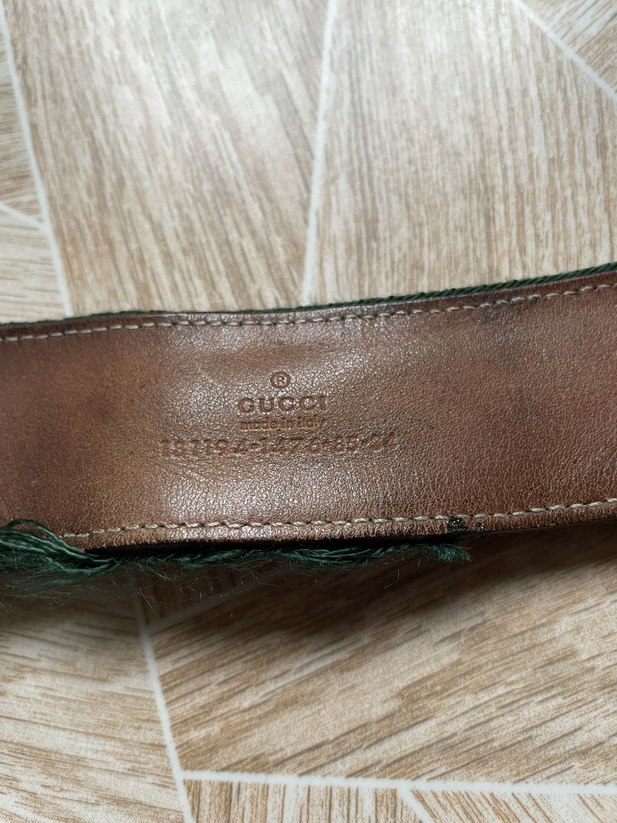 Gucci × Vintage Vintage Designer Gucci Leather Metal Buckle Belt Red Green Size ONE SIZE - 11 Thumbnail