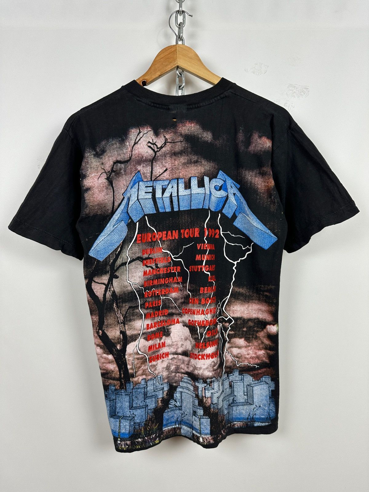 Band Tees 1992 Vintage Metallica All Over Print European Tour T-Shirt Size US M / EU 48-50 / 2 - 2 Thumbnail