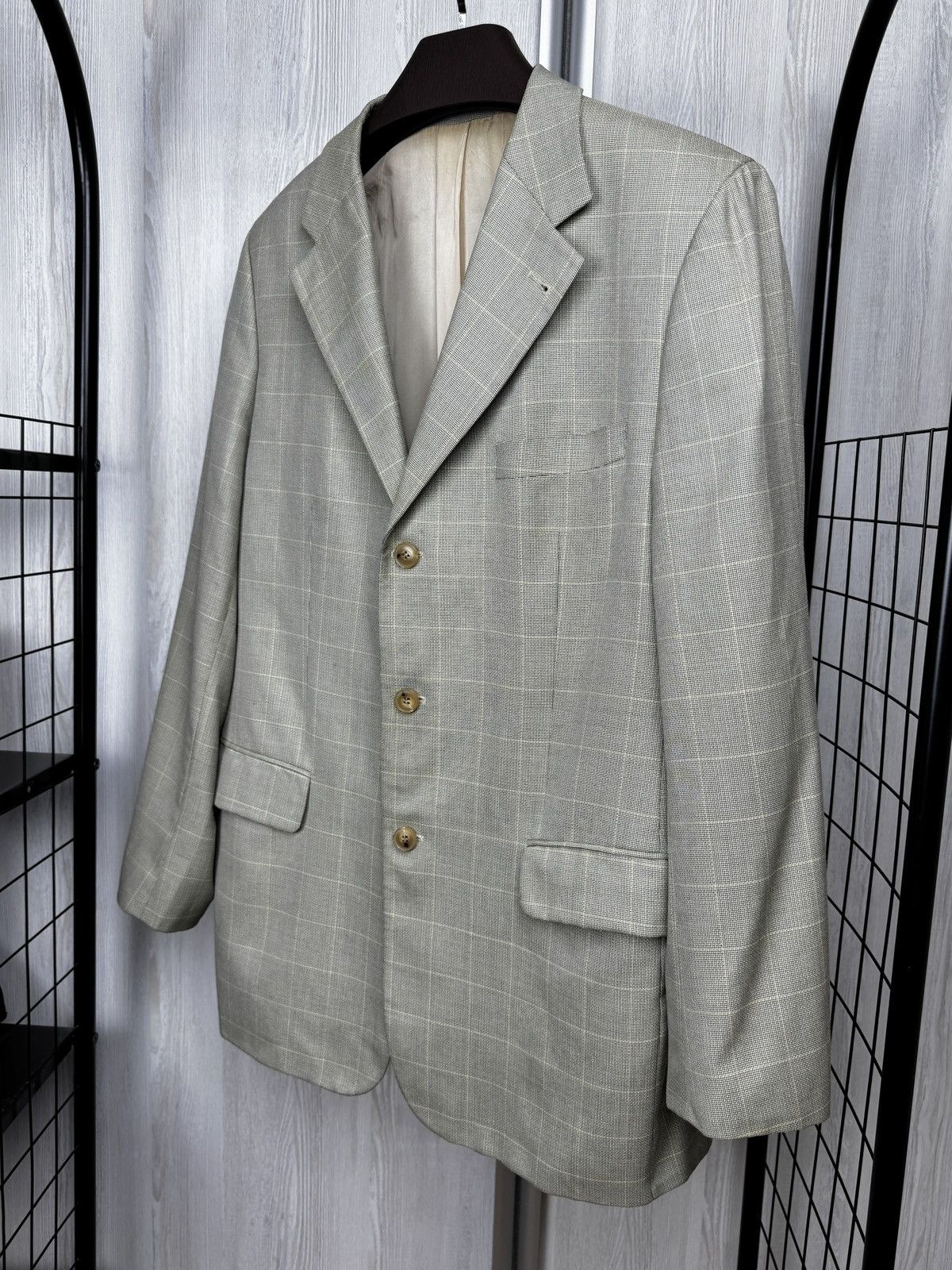 Yves Saint Laurent Yves Saint Laurent vintage checkered 3 button blazer Size 44R - 6 Thumbnail