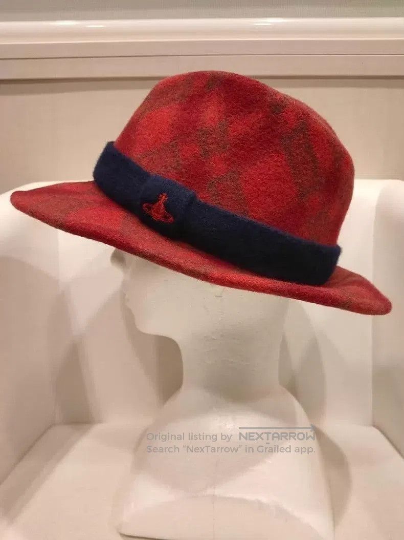 Vivienne Westwood Vivienne Westwood Red Plaid Wool Felt Bowler Hat Size ONE SIZE - 2 Thumbnail