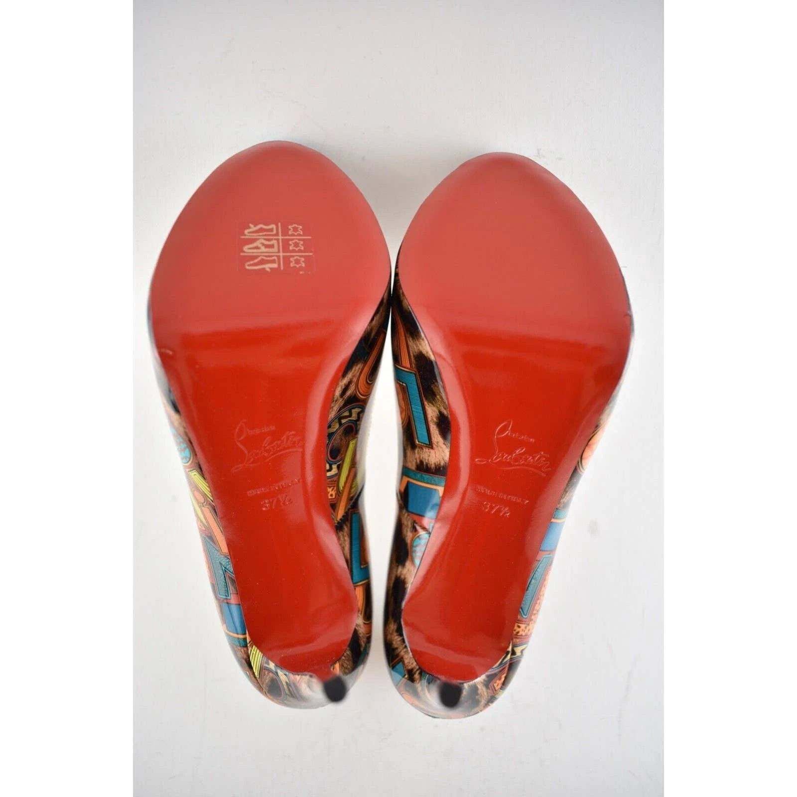 Christian Louboutin New Very Prive 120 Black Brown Leopard Patent Heel Pump 37.5 Size US 7.5 / IT 37.5 - 9 Thumbnail