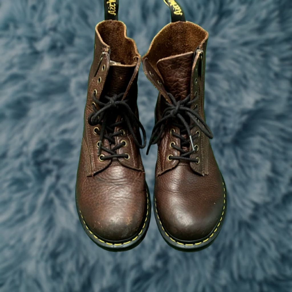 Dr. Martens Dr Martens 1460 Pascal W/ Zip Boot Womens Size 10 Bowen Leather Boots Brown Leather Combat Zip Mens Womens Size US 10 / IT 40 - 1 Thumbnail