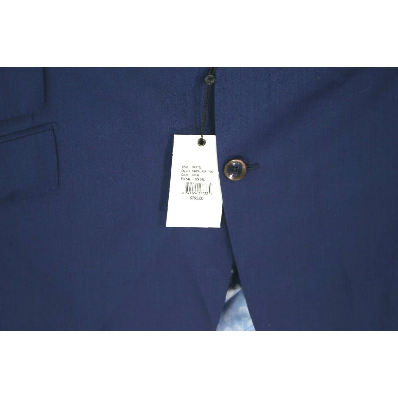 Robert Graham Robert Graham Mens 2 Piece Formal Royal Blue Bartel Dress Suit Set Size 54 95 Size 54R - 5 Thumbnail
