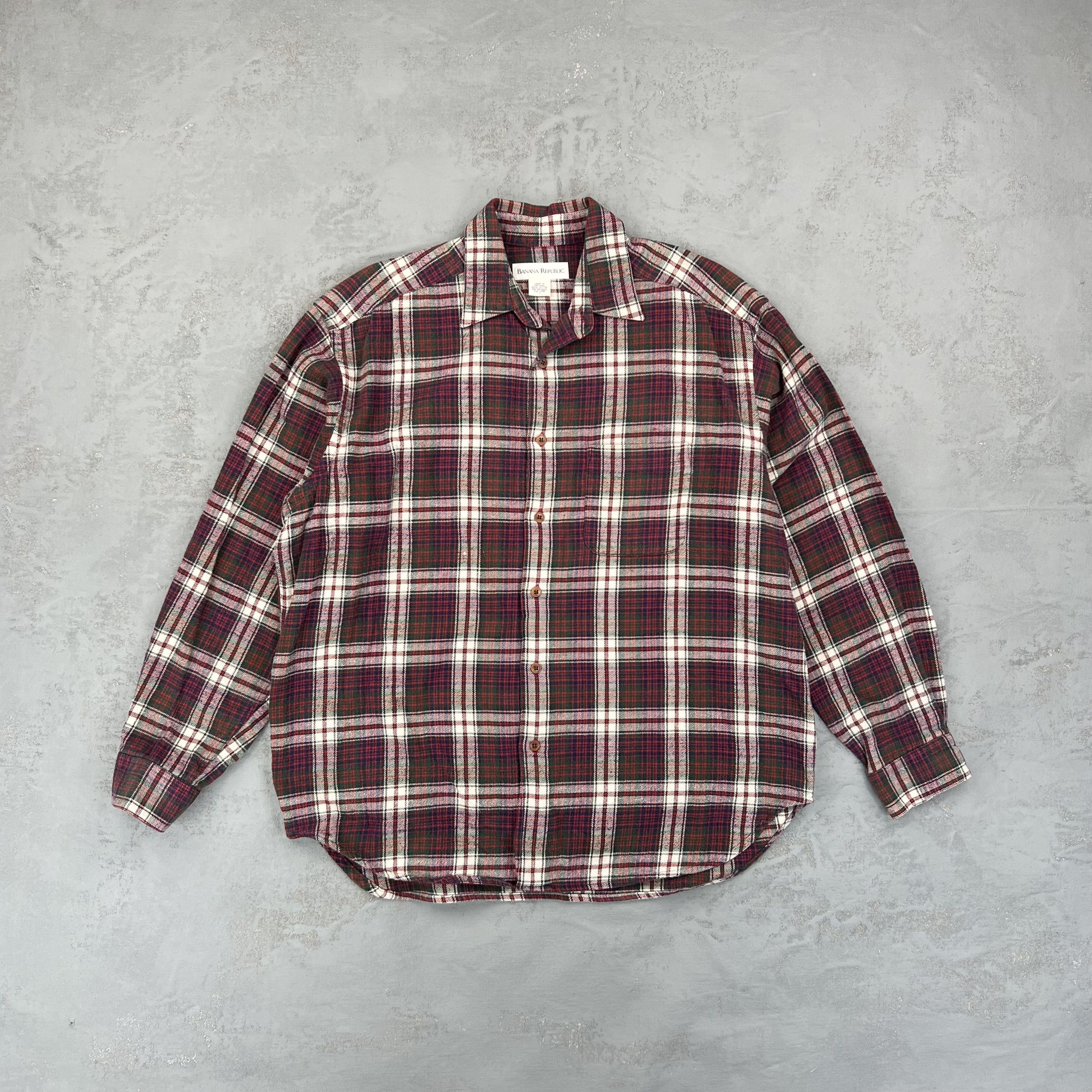 Banana Republic Vintage 1990s Banana Republic Plaid Flannel Button Up ...