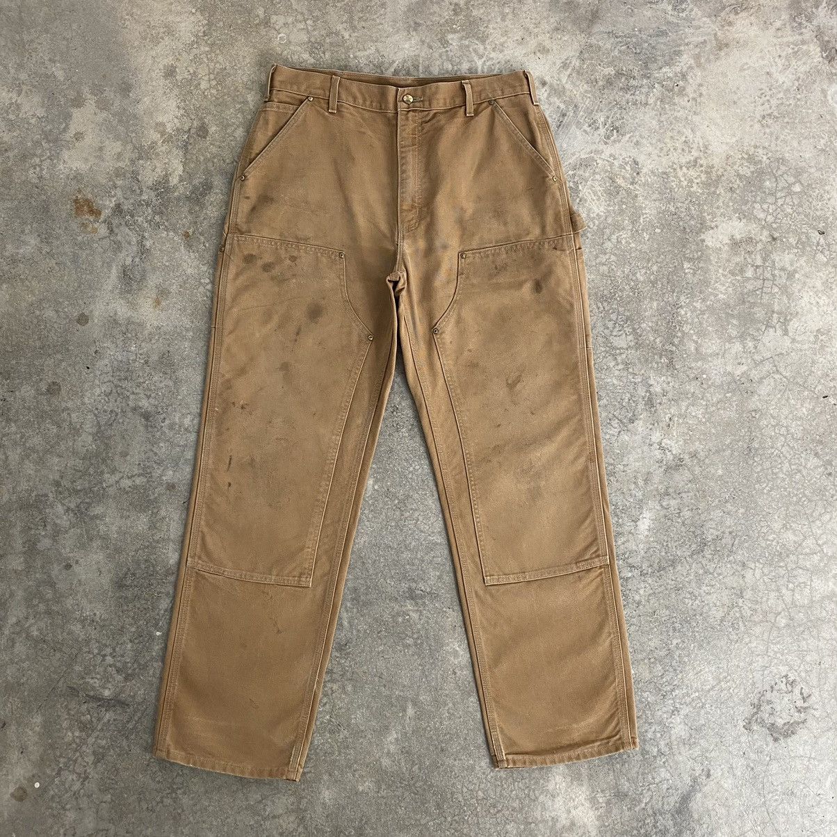 Carhartt VTG Carhartt Double Knee Faded Tan Dirty Carpenter Pants Size US 34 / EU 50 - 3 Thumbnail