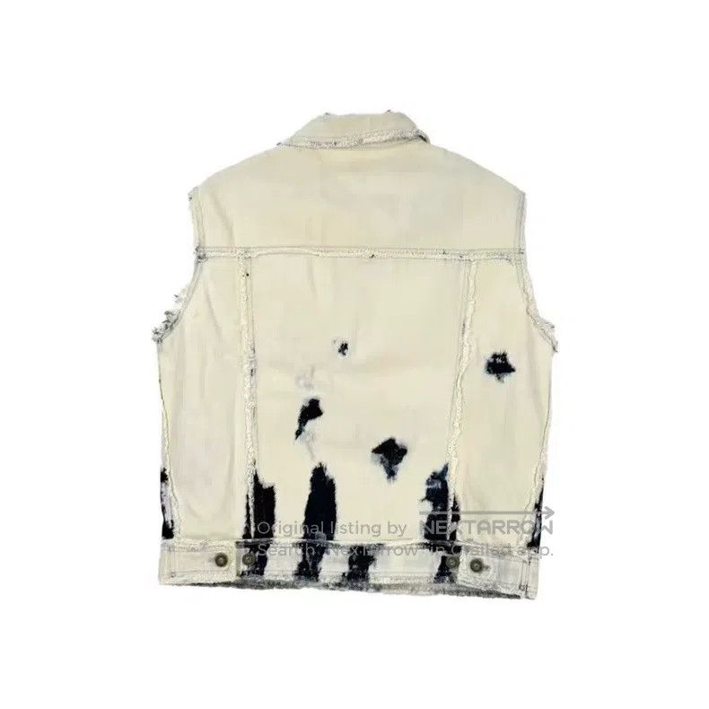 Dior Dior Beige embroidered bee fur edge denim vest Size XXS / US 00 / IT 34 - 2 Thumbnail