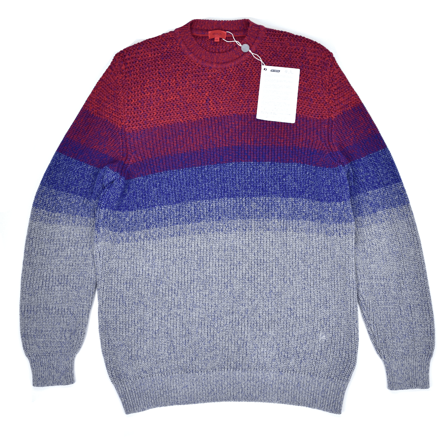 Isaia ISAIA Gradient Stripe Chunky Knit Crewneck Sweater Size US XXL / EU 58 / 5 - 1 Thumbnail