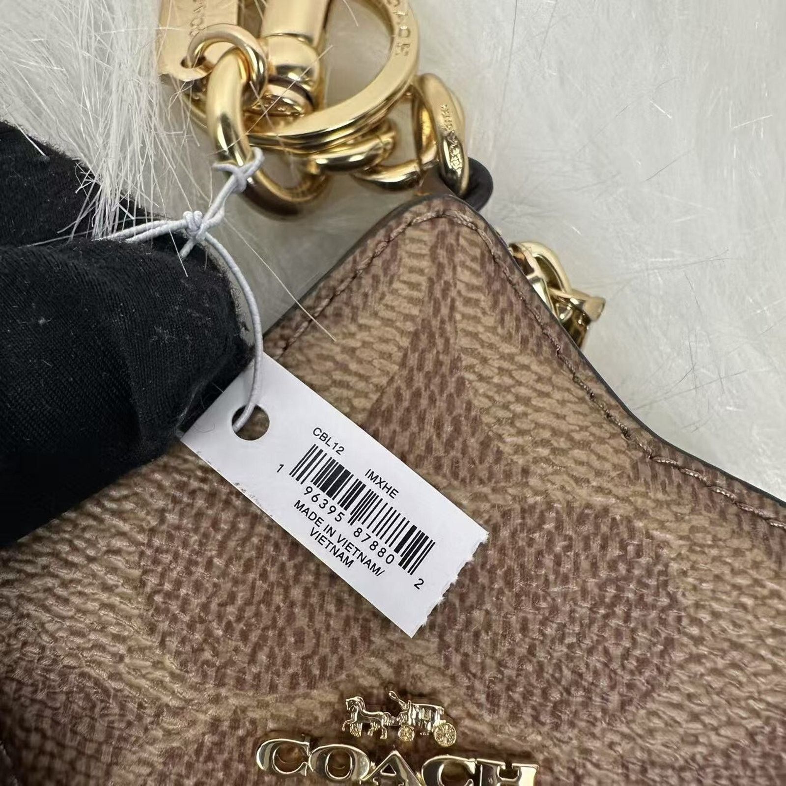 Coach Coach Star Bag Charm Coin Case Pouch Sig Canvas Tan Brown Size ONE SIZE - 3 Thumbnail