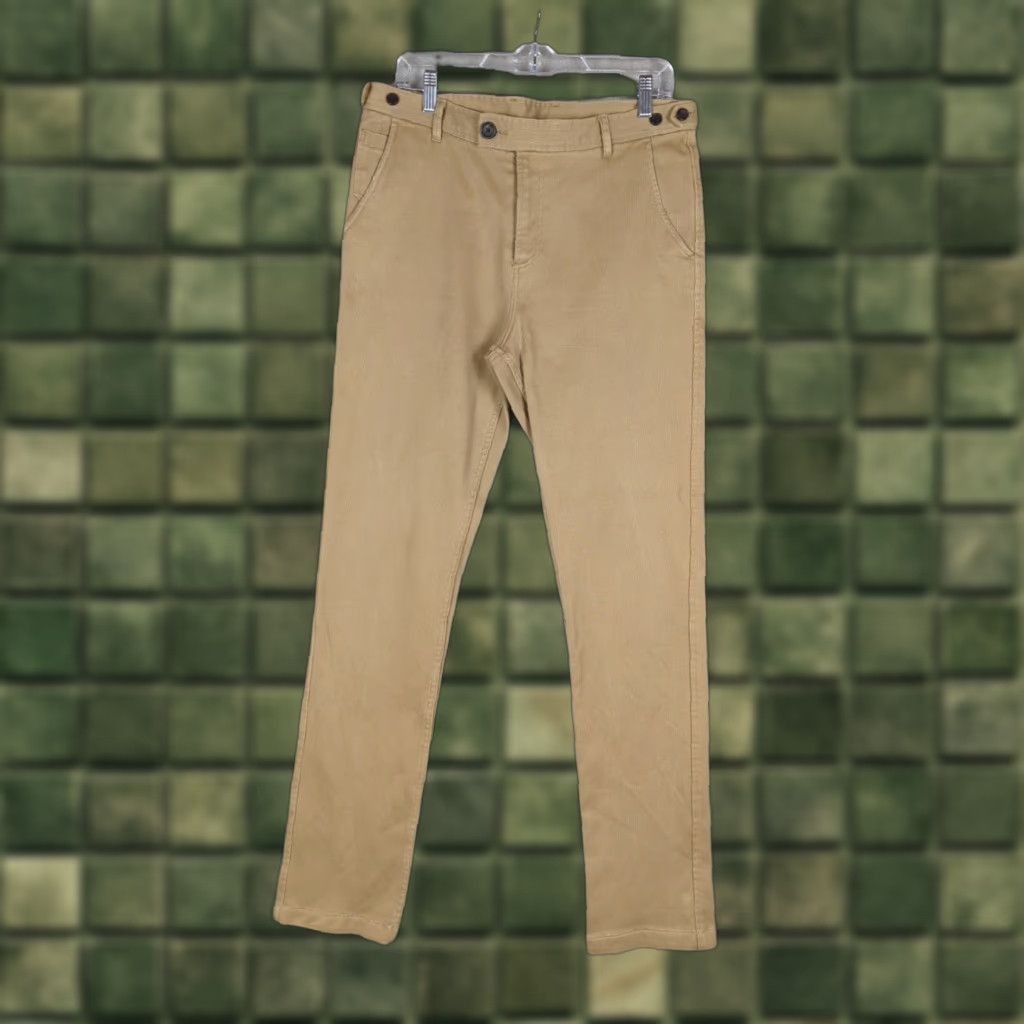 Corridor Corridor NYC Pants 34 Regular Khaki Sturdy Corded Cotton Twill Trousers Flat Front 5-Pocket Mens Regular Straight 34x33 Tan Size US 34 / EU 50 - 1 Thumbnail