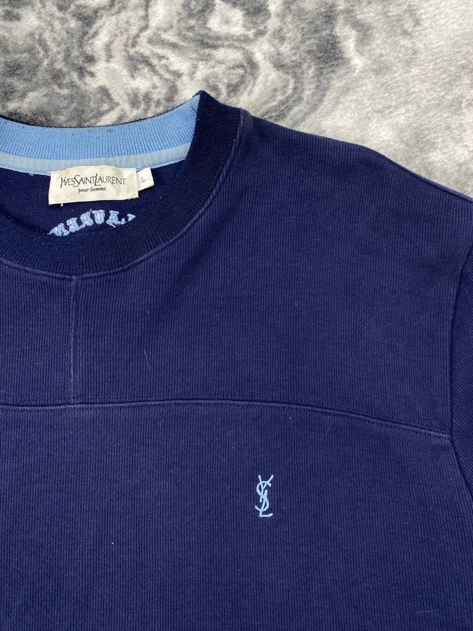 Yves Saint Laurent Vintage Yves Saint Laurent Sweatshirt Big Log Men Size L Size US L / EU 52-54 / 3 - 4 Thumbnail