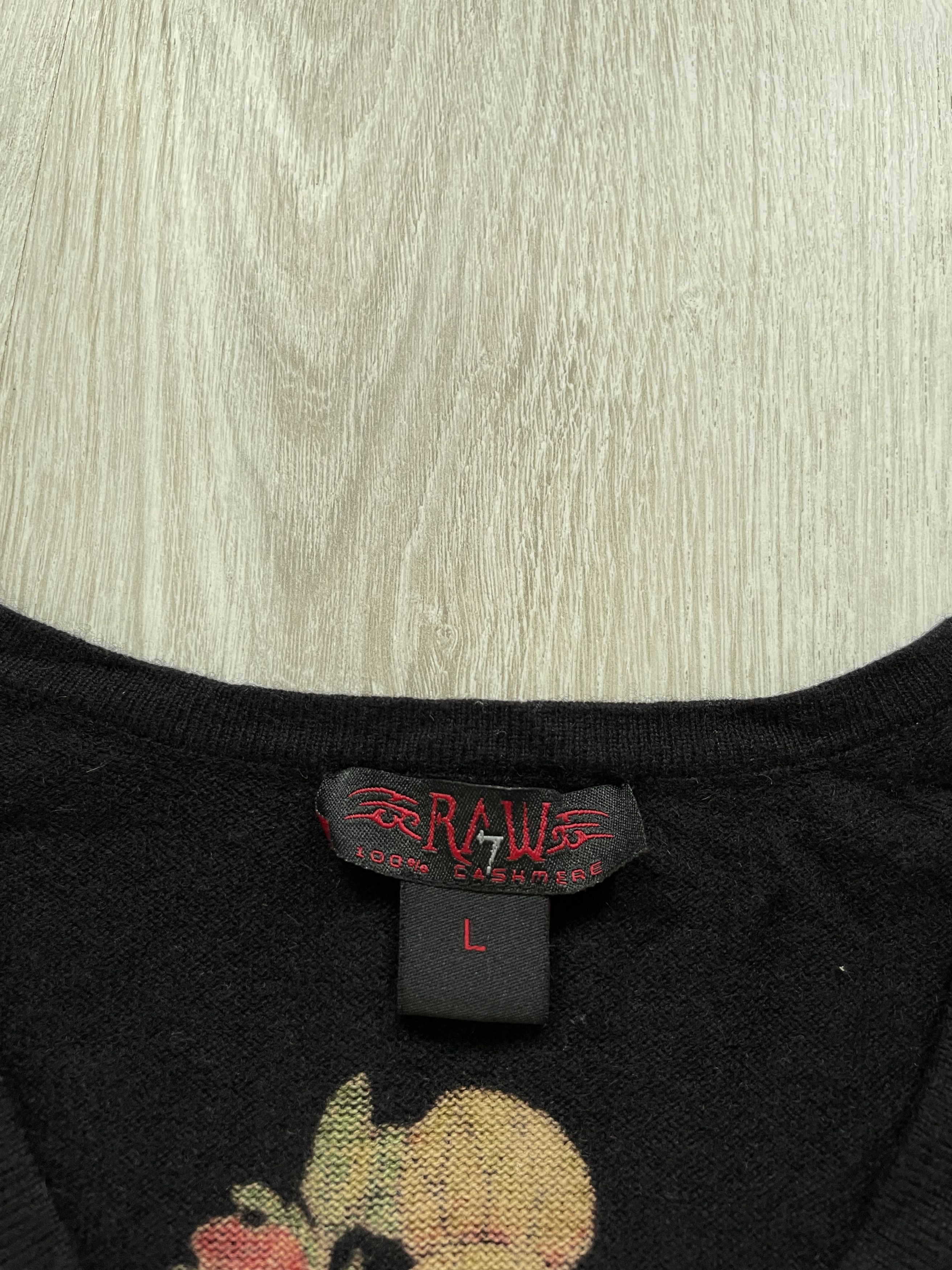 If Six Was Nine Vintage Y2K RAW Tattoo Roses Cashmere Cardigan Size M / US 6-8 / IT 42-44 - 3 Thumbnail