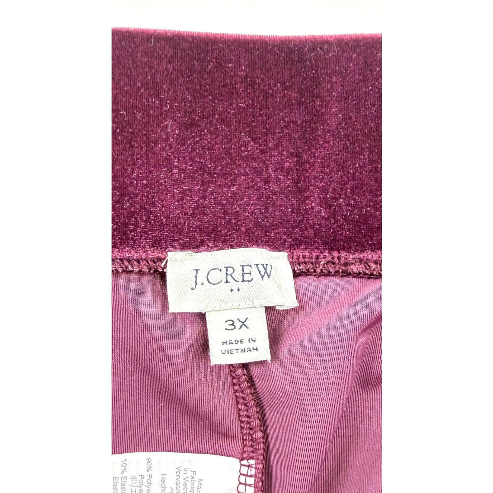 J.Crew J.Crew Womens 3X Velvet Leggings Plus Size Purple Pull On Stretch Elastic Waist Pants Size 40" / US 18 - 4 Thumbnail