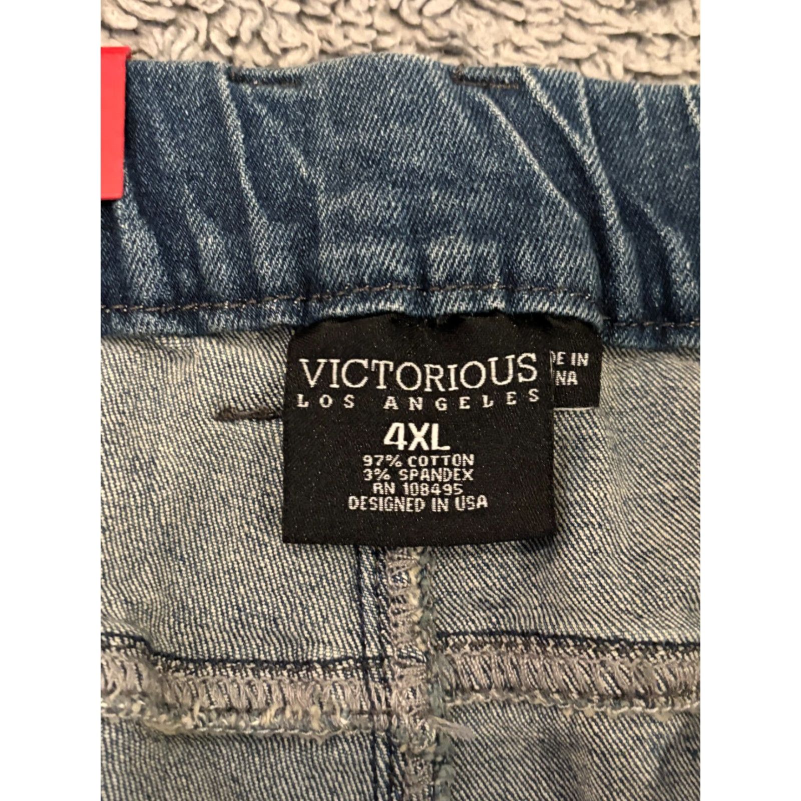 Vintage VIC TORIOUS Los Angeles Mens Jeans Joggers Pull On Elastic Waistband 4XL Blue Size US 39 - 2 Thumbnail