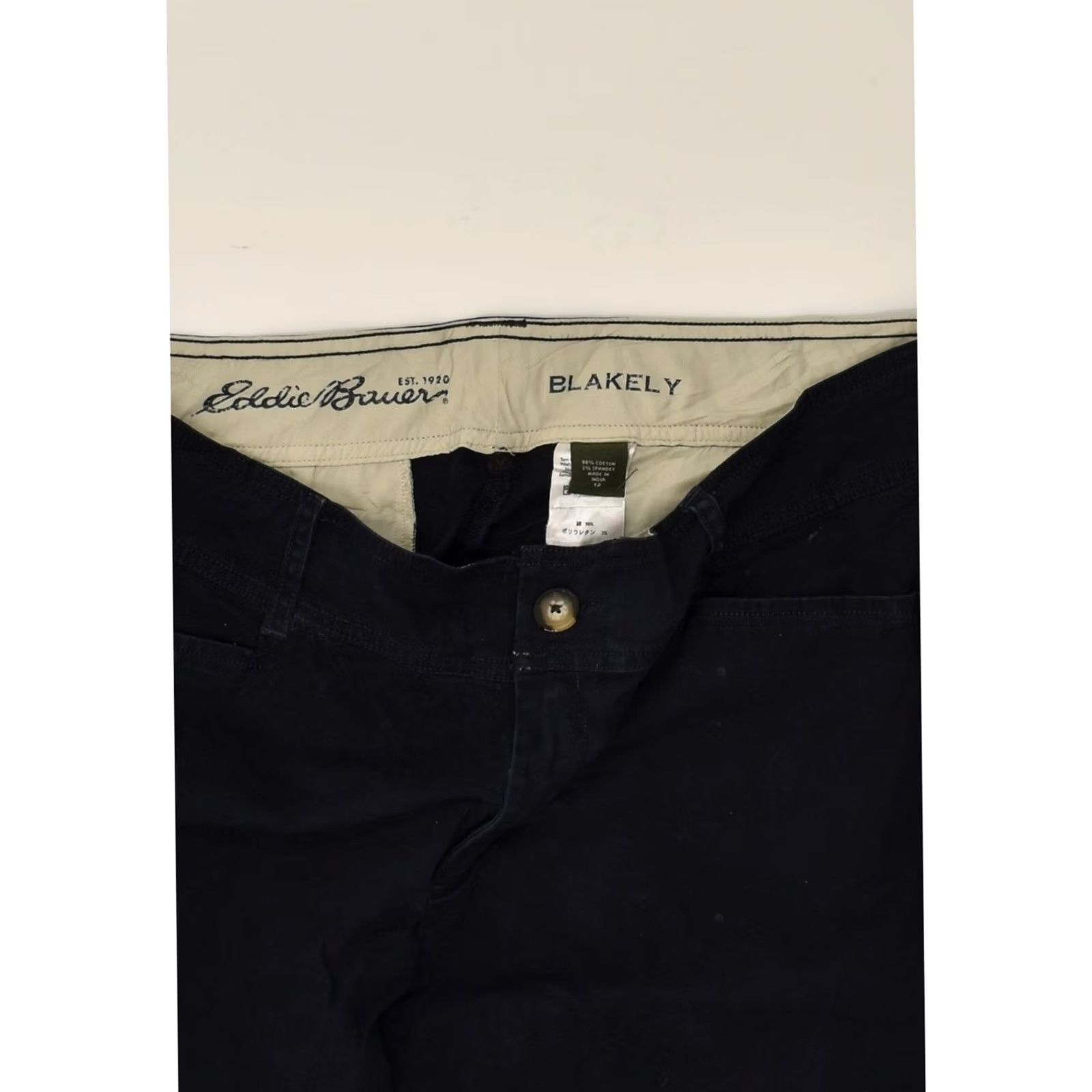 Eddie Bauer EDDIE BAUER Womens Capri Trousers Slim Navy Blue W34 L20 US 12 Large Size 36" / US 14 / IT 50 - 4 Thumbnail