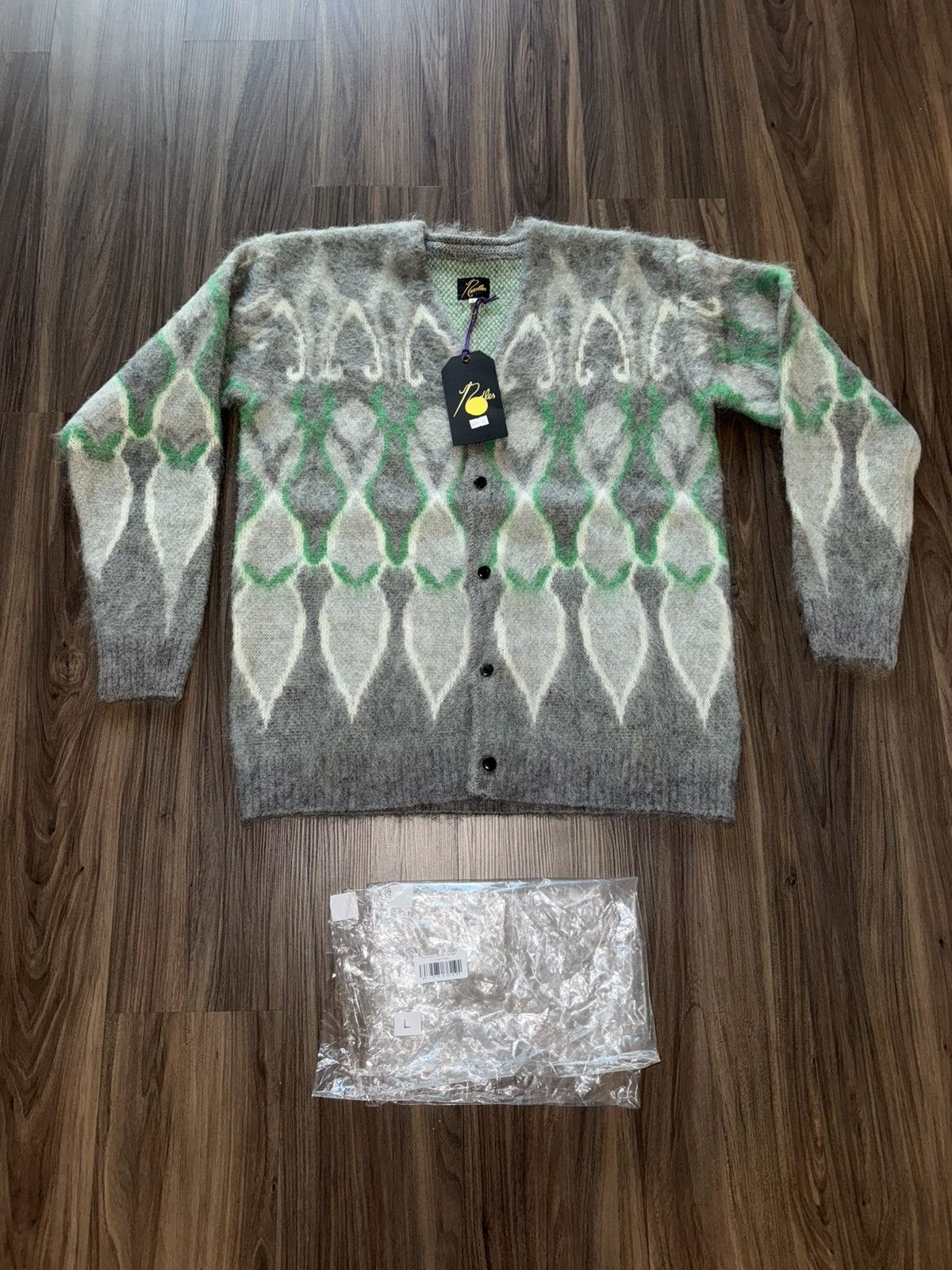 HIDDEN × Needles Needles x HIDDEN NY Mohair Cardigan Grey Green Japan Size L Size US L / EU 52-54 / 3 - 3 Thumbnail