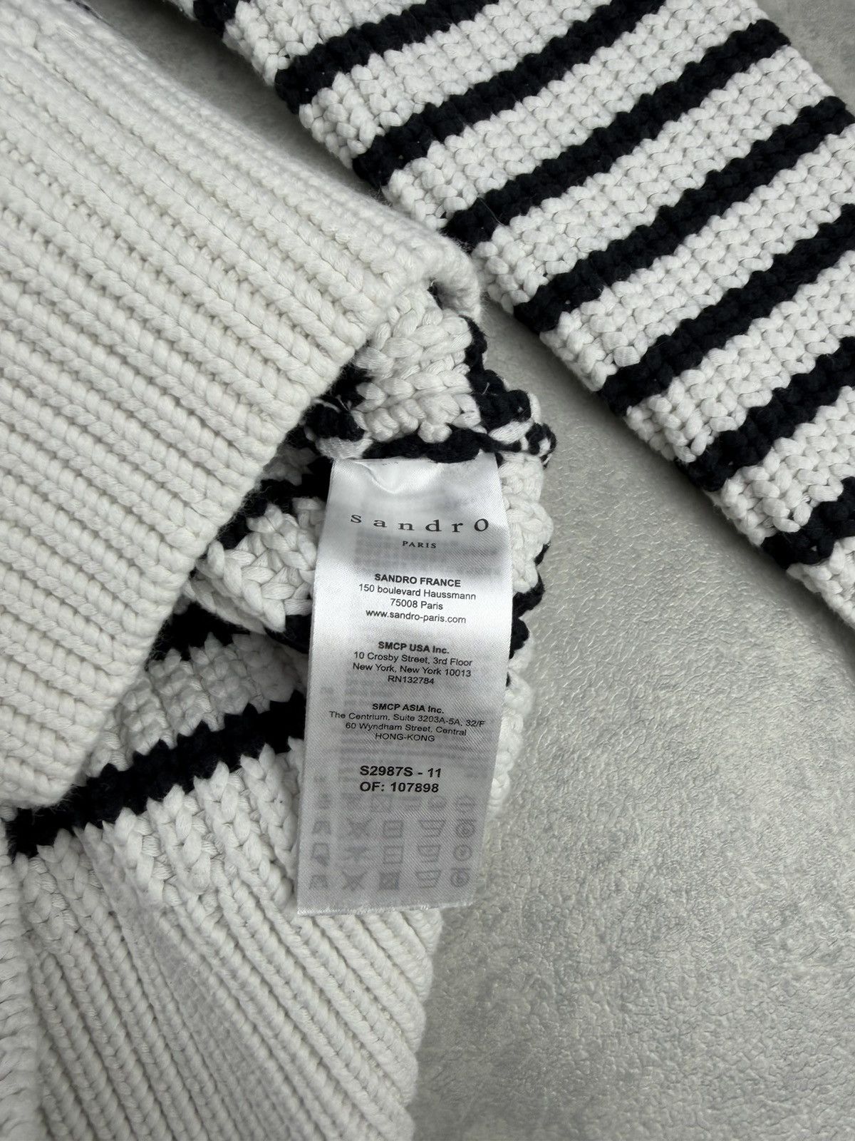Sandro Sandro Paris Black White Striped Sweater Size M Size US M / EU 48-50 / 2 - 7 Thumbnail