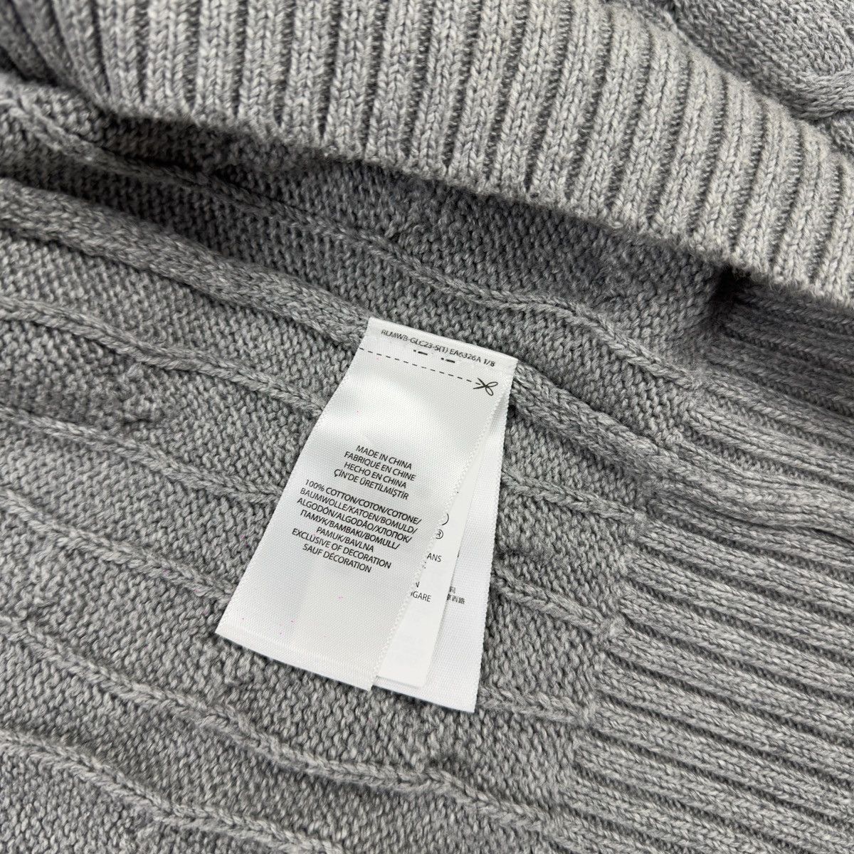 Polo Ralph Lauren Original Polo Ralph Lauren Cable Knit Gray Cotton Sweater Size US XL / EU 56 / 4 - 9 Thumbnail