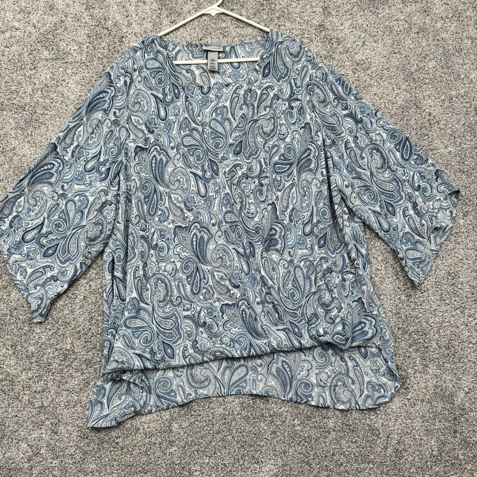 Other Catherines Blouse Women 3X Plus Paisley Boho Lagenlook 2010s Size 3XL / US 20-22 - 1 Thumbnail