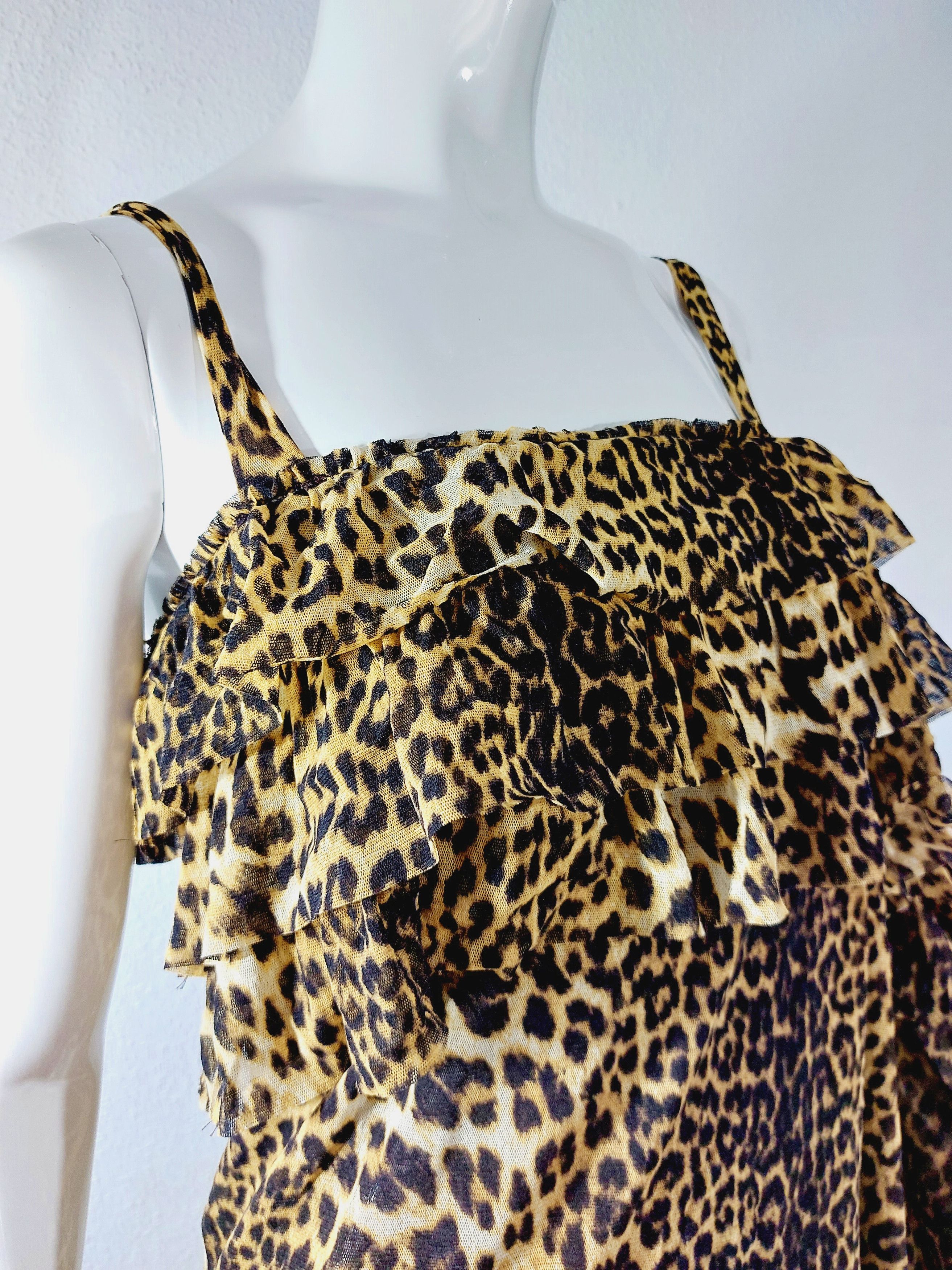 Jean Paul Gaultier Jean Paul Gaultier Mesh Tarzan Jane Leopard Tiger Dress Size L / US 10 / IT 46 - 20 Thumbnail