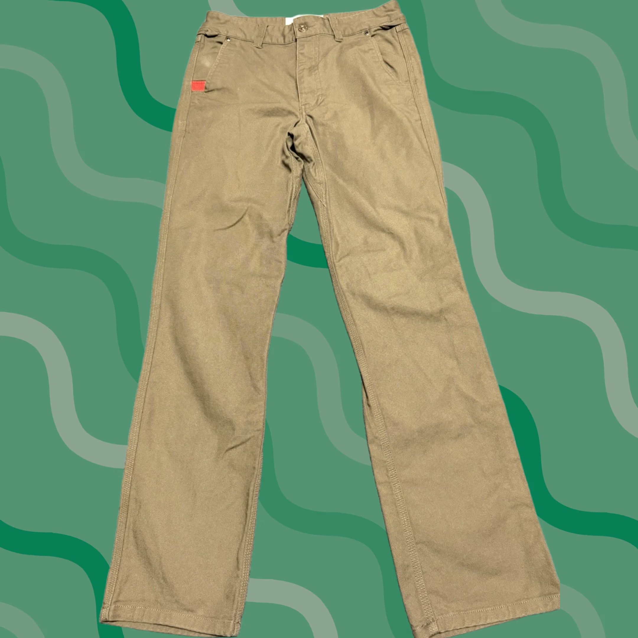 Vintage Duck Camp Pants Mens 30 Khakis Cotton Blend Canvas Regular 30 Inseam Brown Stretch Moisture Wicking Pockets Logo Hunting Hiking Climbing Duck Camp Size US 30 / EU 46 - 1 Thumbnail