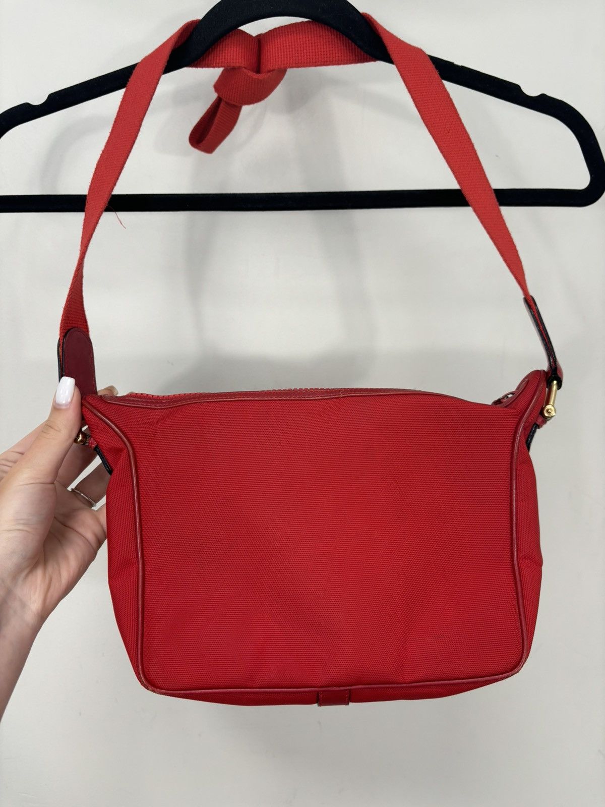 Celine Vintage Celine MO4 Red Fabric Minimalist Rare Shoulder Bag Size ONE SIZE - 10 Thumbnail