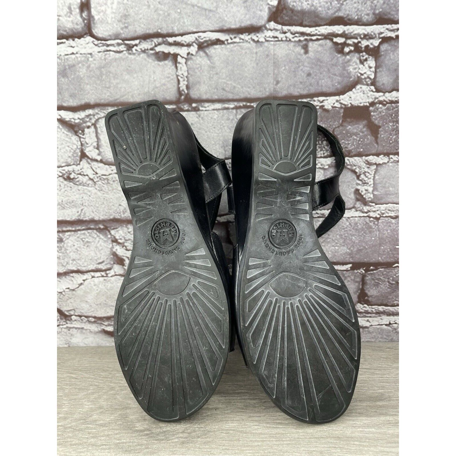 Mephisto Mephisto Black Leather Ankle Strap Causal Wedge Sandals Wome Size US 9.5 / IT 39.5 - 19 Thumbnail